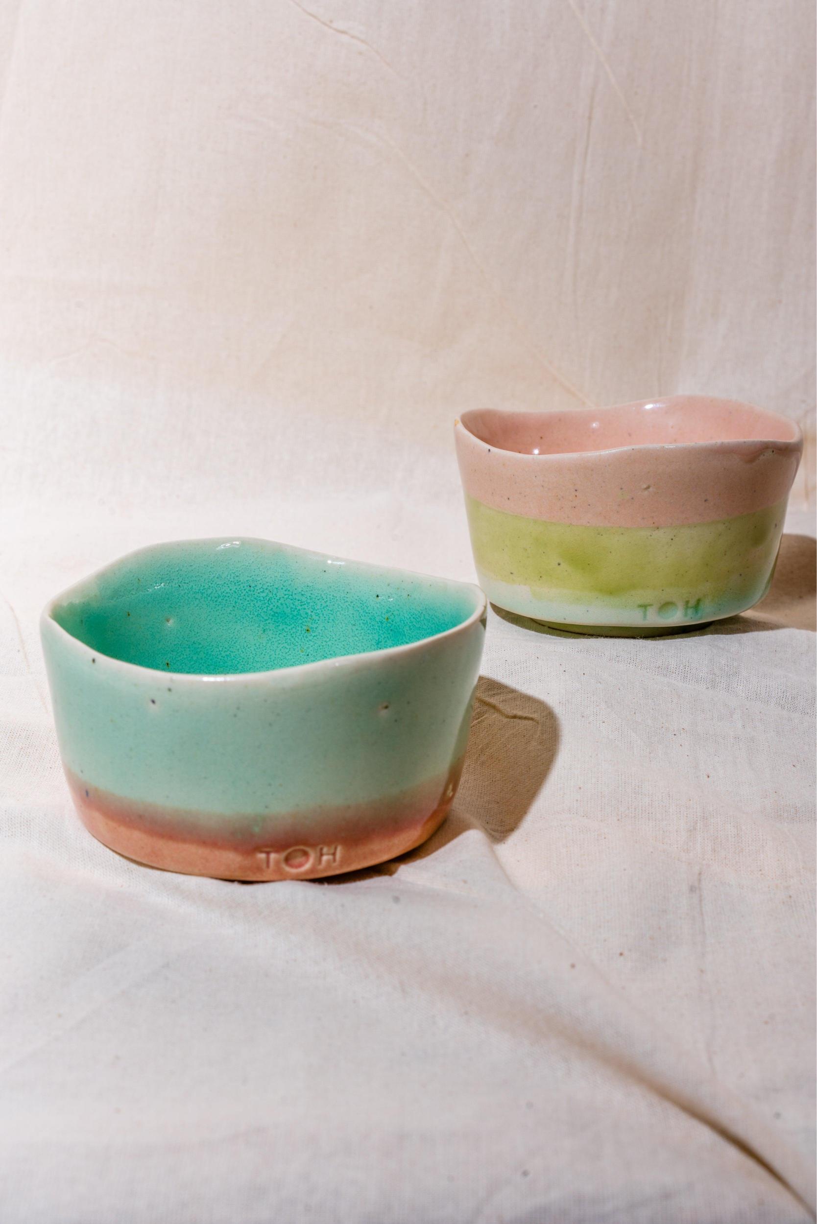 The Orby House Set of 2 Pastel Dessert Ceramic Bowl