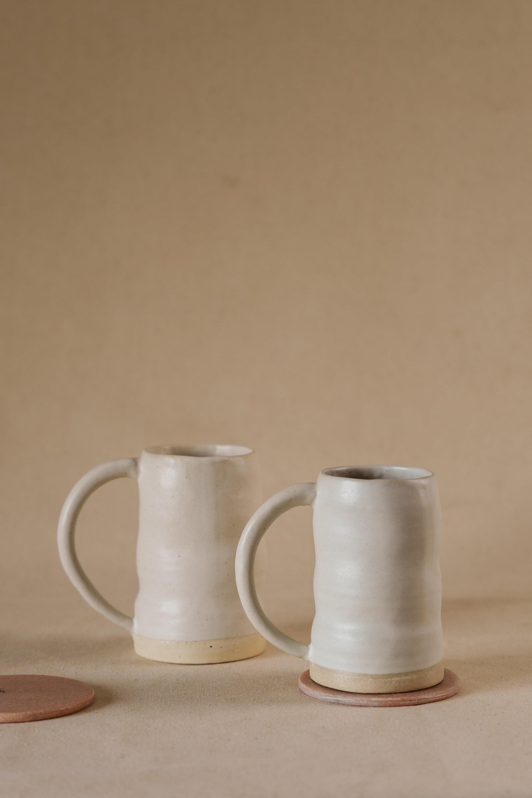 The Orby House Set of 4 - Ceramic Beer Mug/Milk pitcher/Tea/Coffee Mug , Matte Black