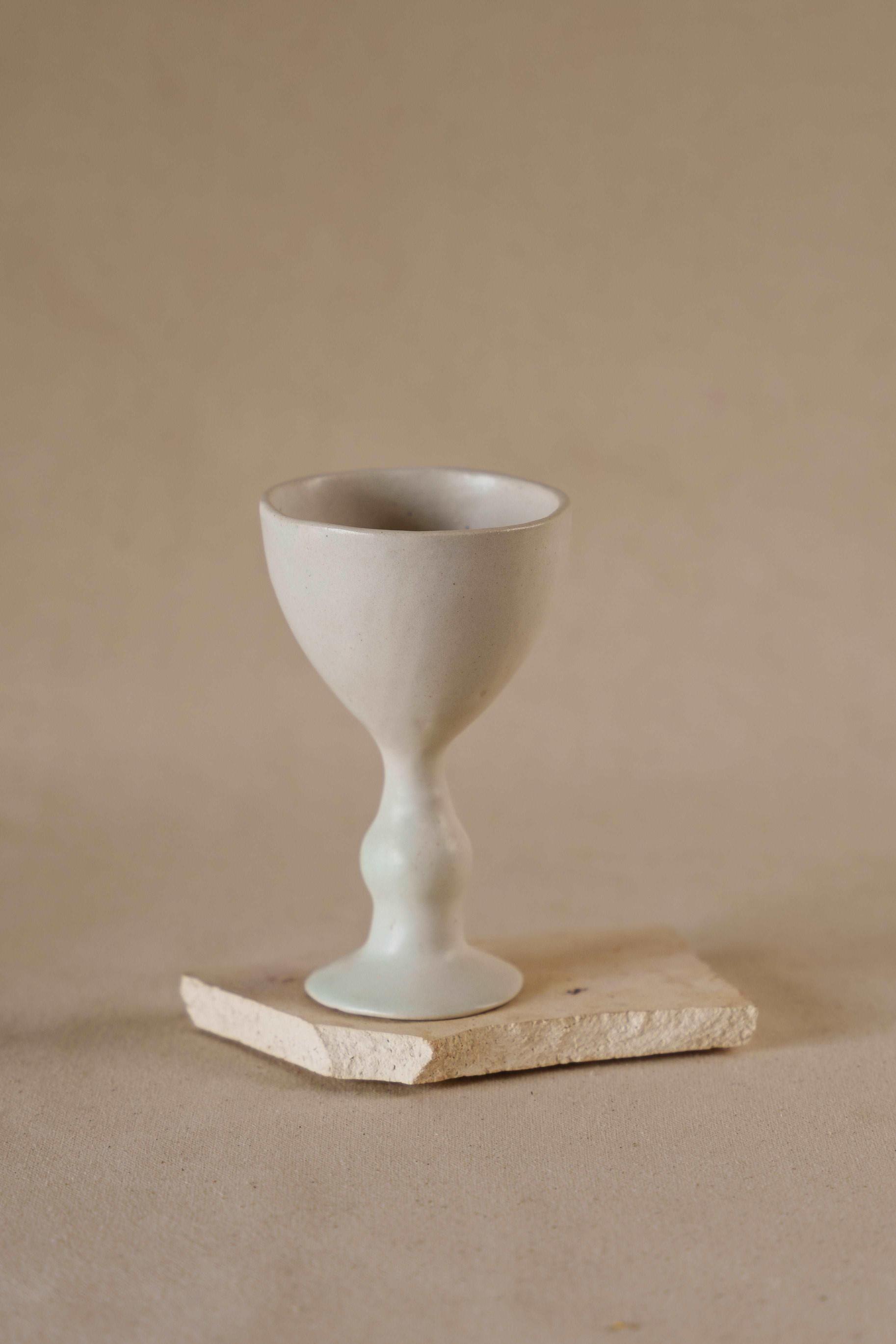 The Orby House Ceramic Wine Glass , Matte White ceramic glassware