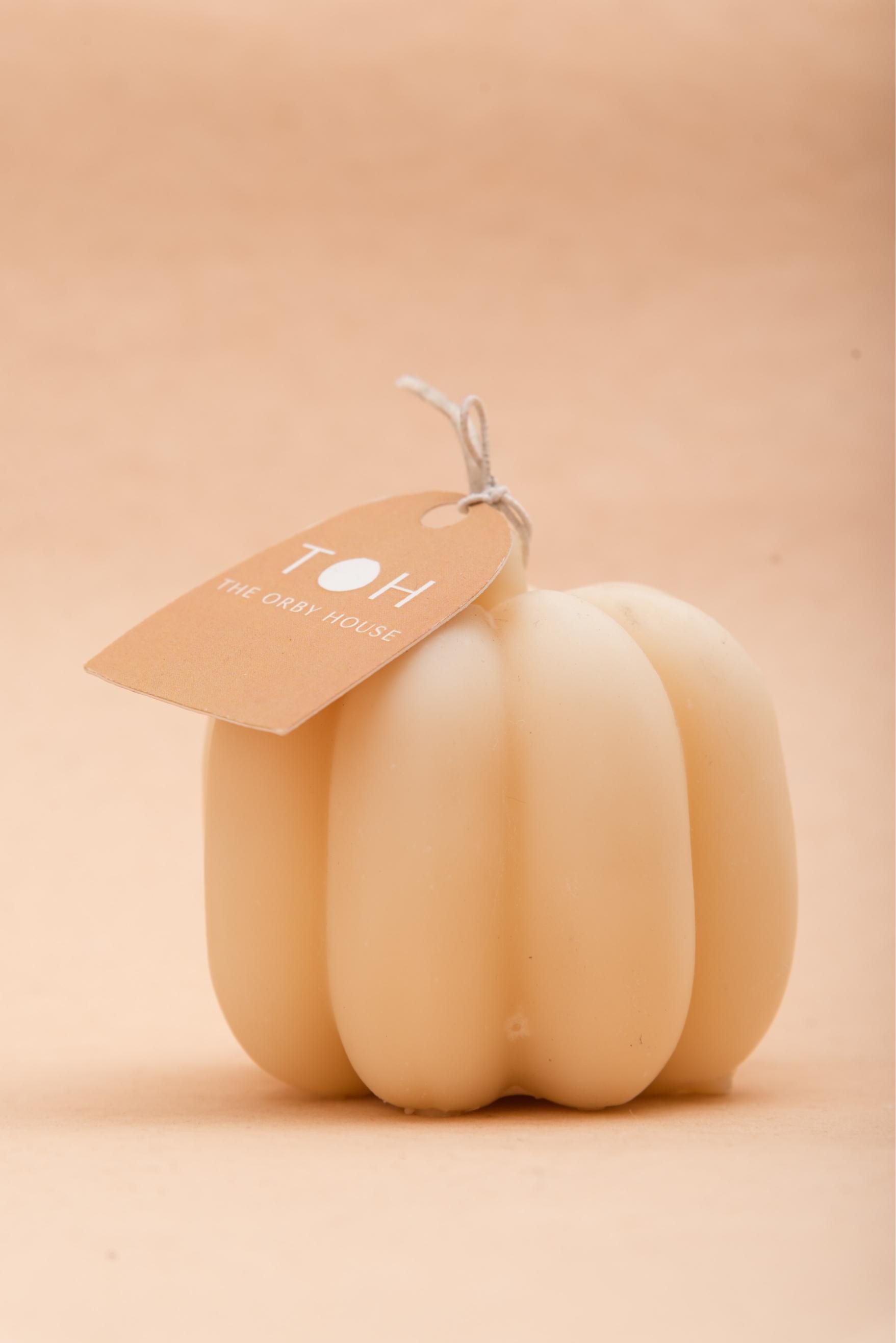 The Orby House Pumpkin Pillar Candle: Hazelnut Coffee Delight