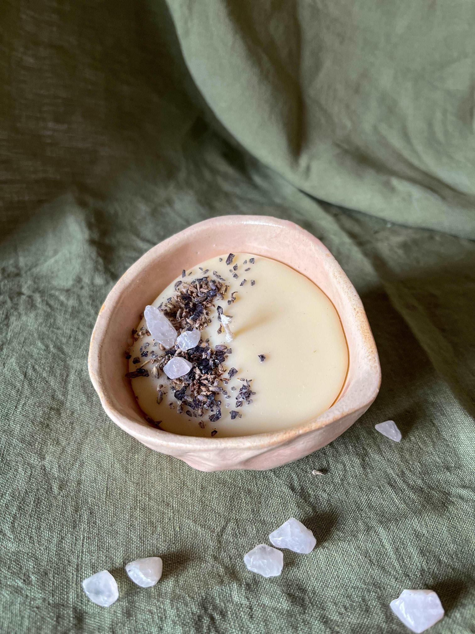 The Orby House Ceramic Diya Jar Candle, Pink, Hazelnut Delight