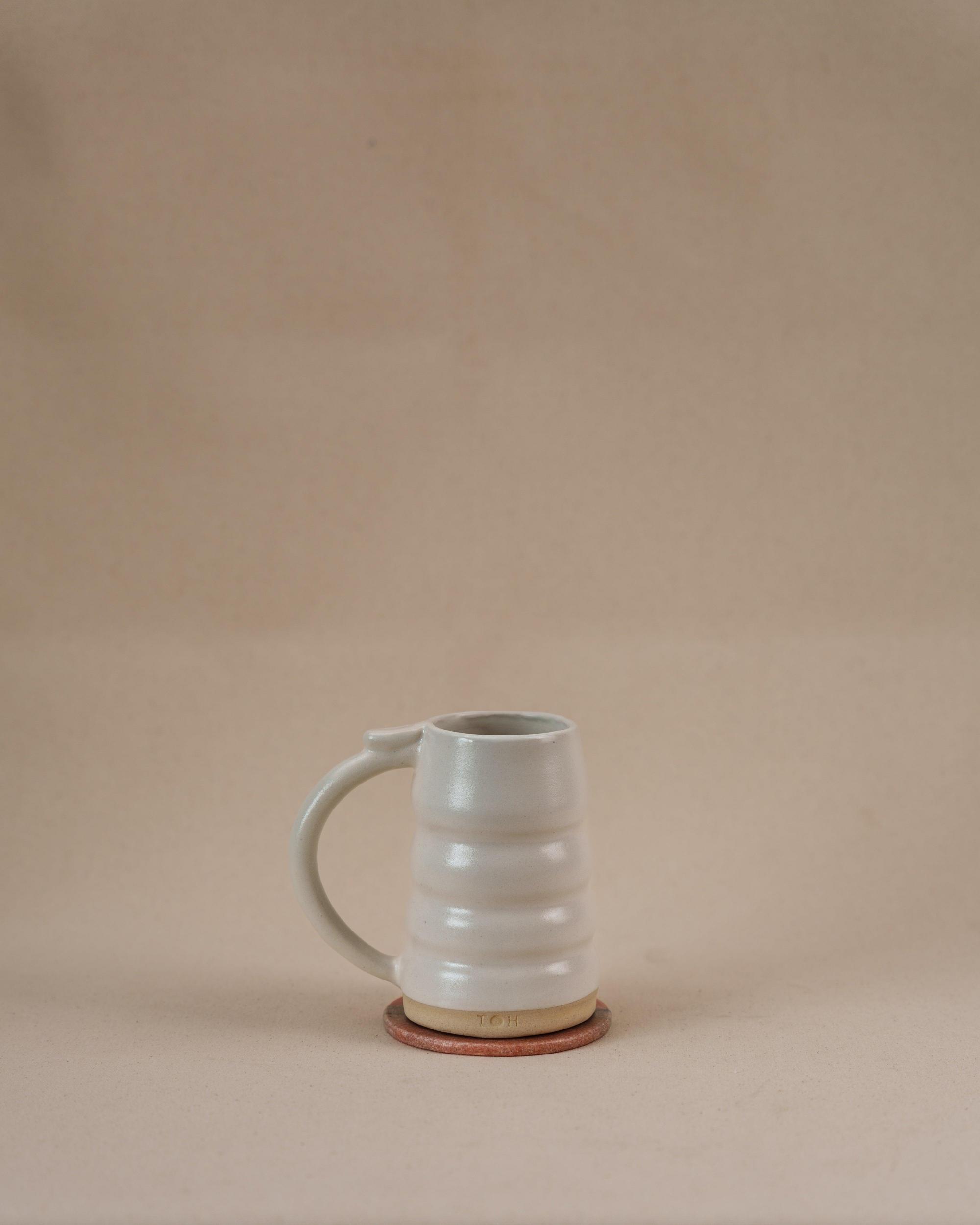 The Orby House Spiral Pottery Ceramic Beer Mug , Matte White