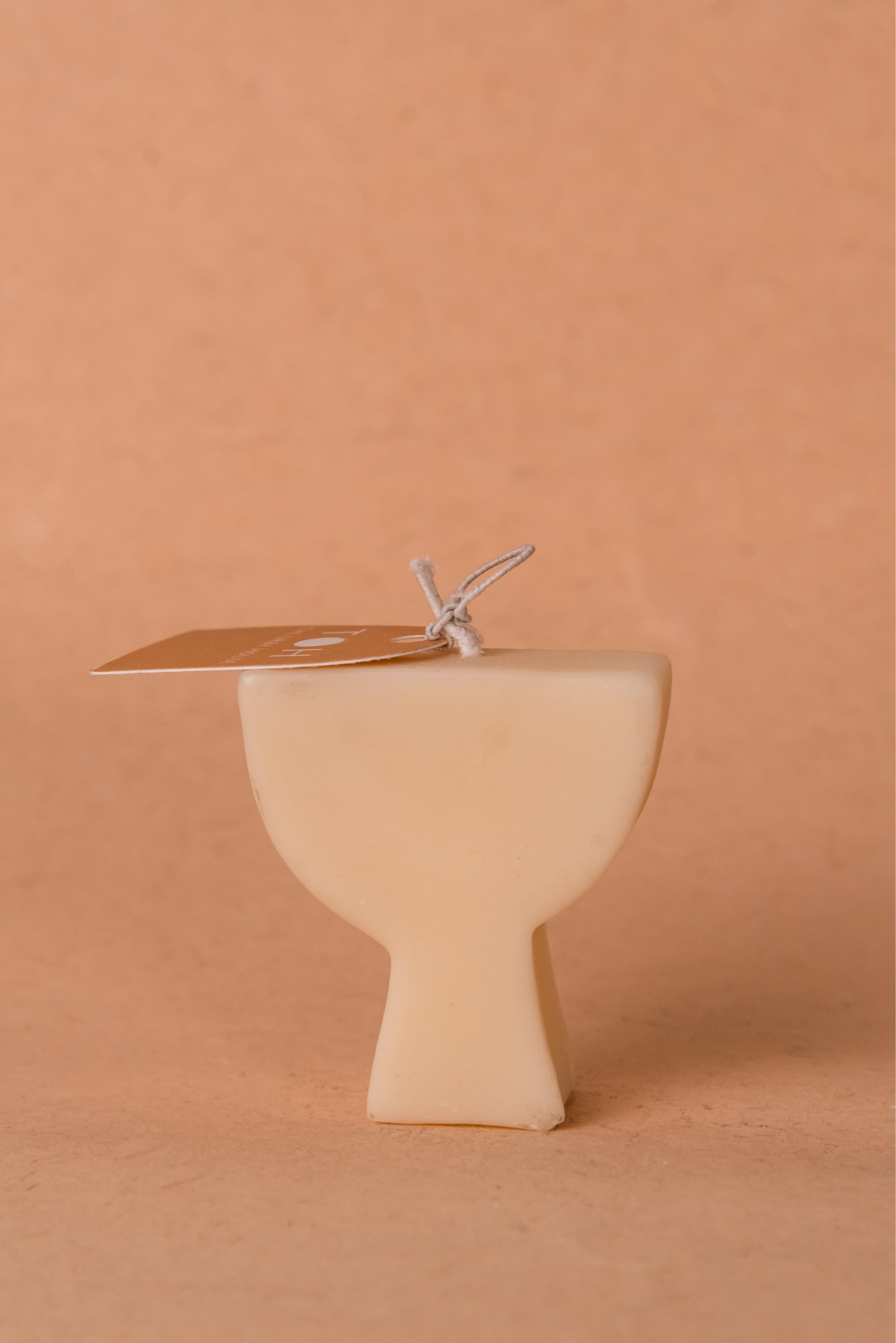 The Orby House Abstract Shape Pillar Candle: Hazelnut Coffee Delight