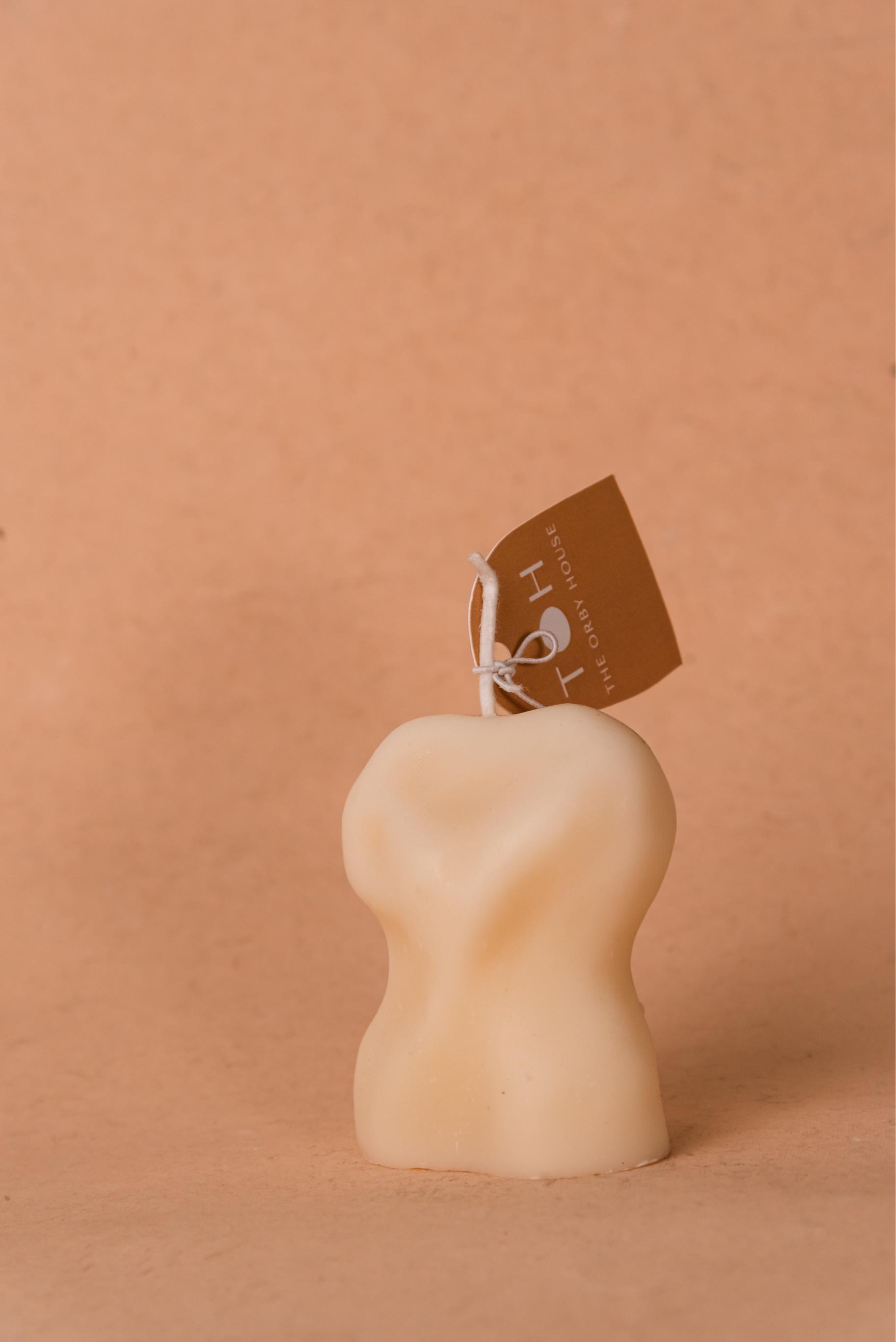 The Orby House Organic Figurine Pillar Candle: Hazelnut Coffee Delight