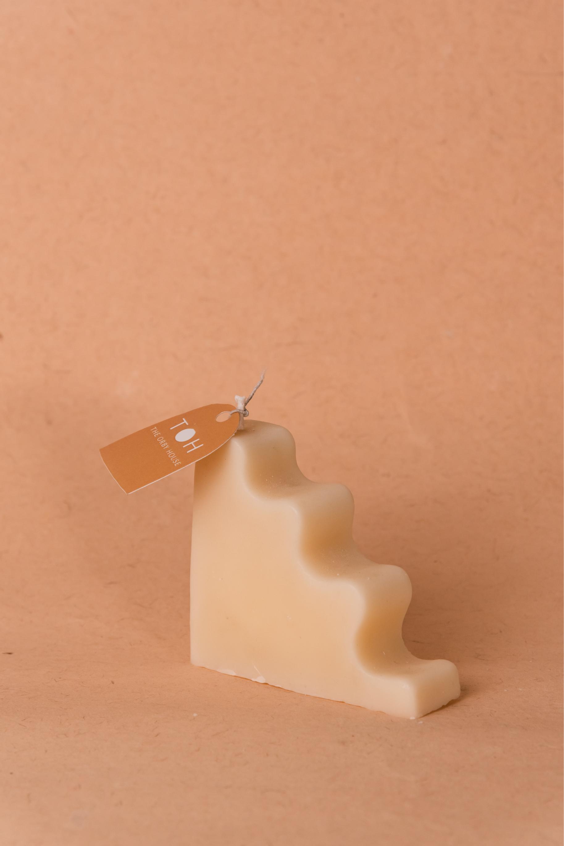 The Orby House Ladder Pillar Candle: Hazelnut Coffee Delight