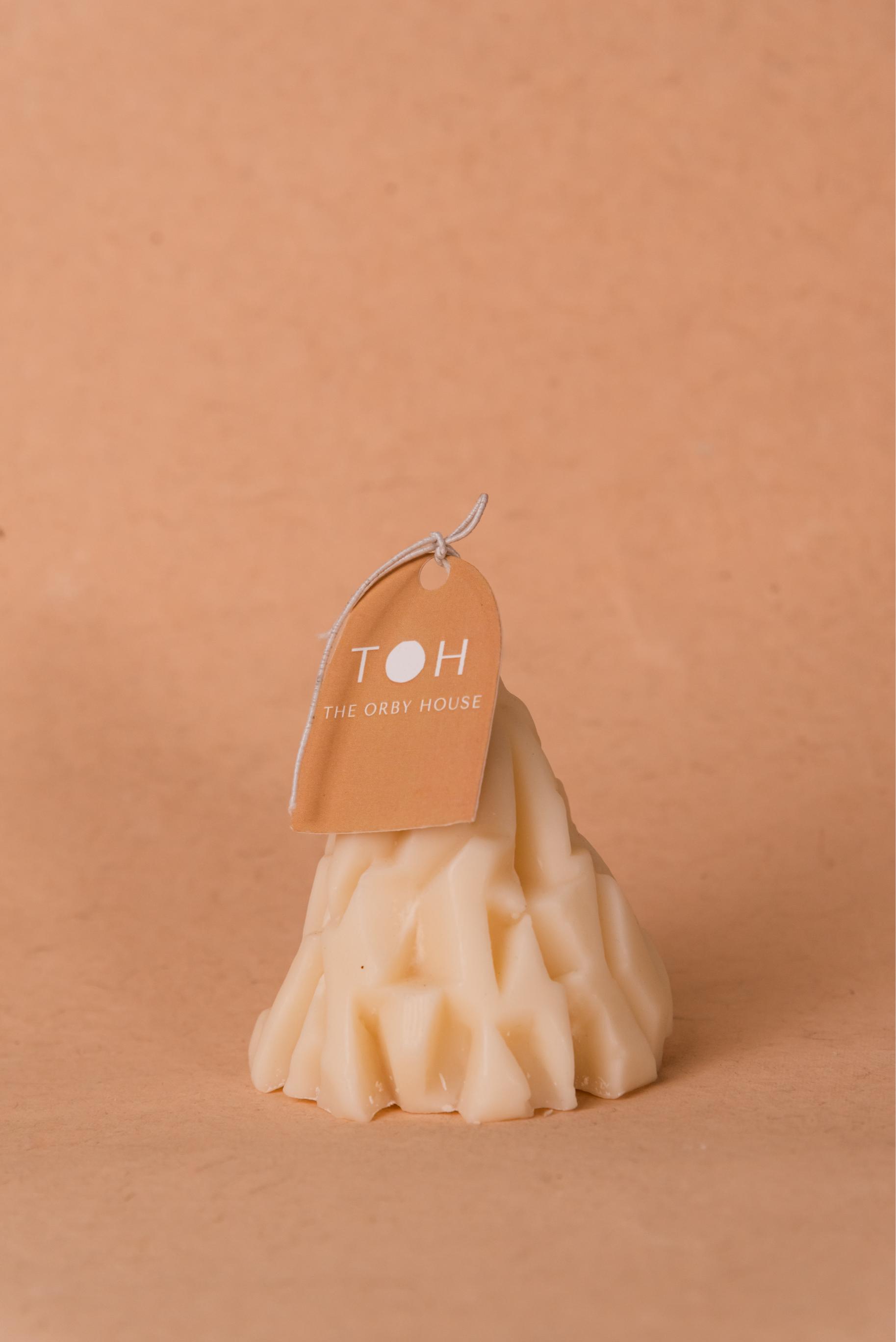 The Orby House Mountain Pillar Candle: Hazelnut Coffee Delight