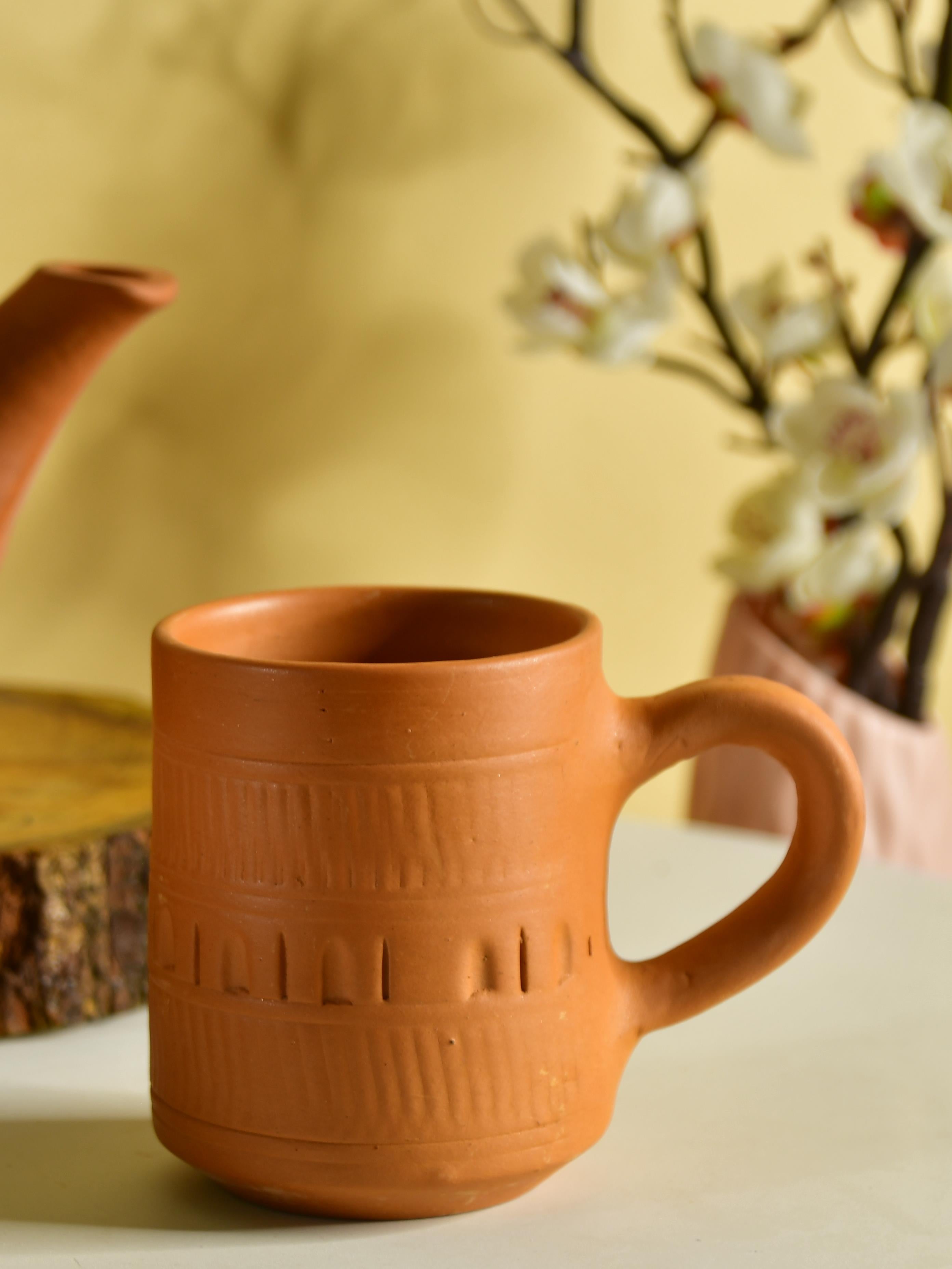 Sowpeace Premium Cylindrical Unglazed Terracotta Mugs