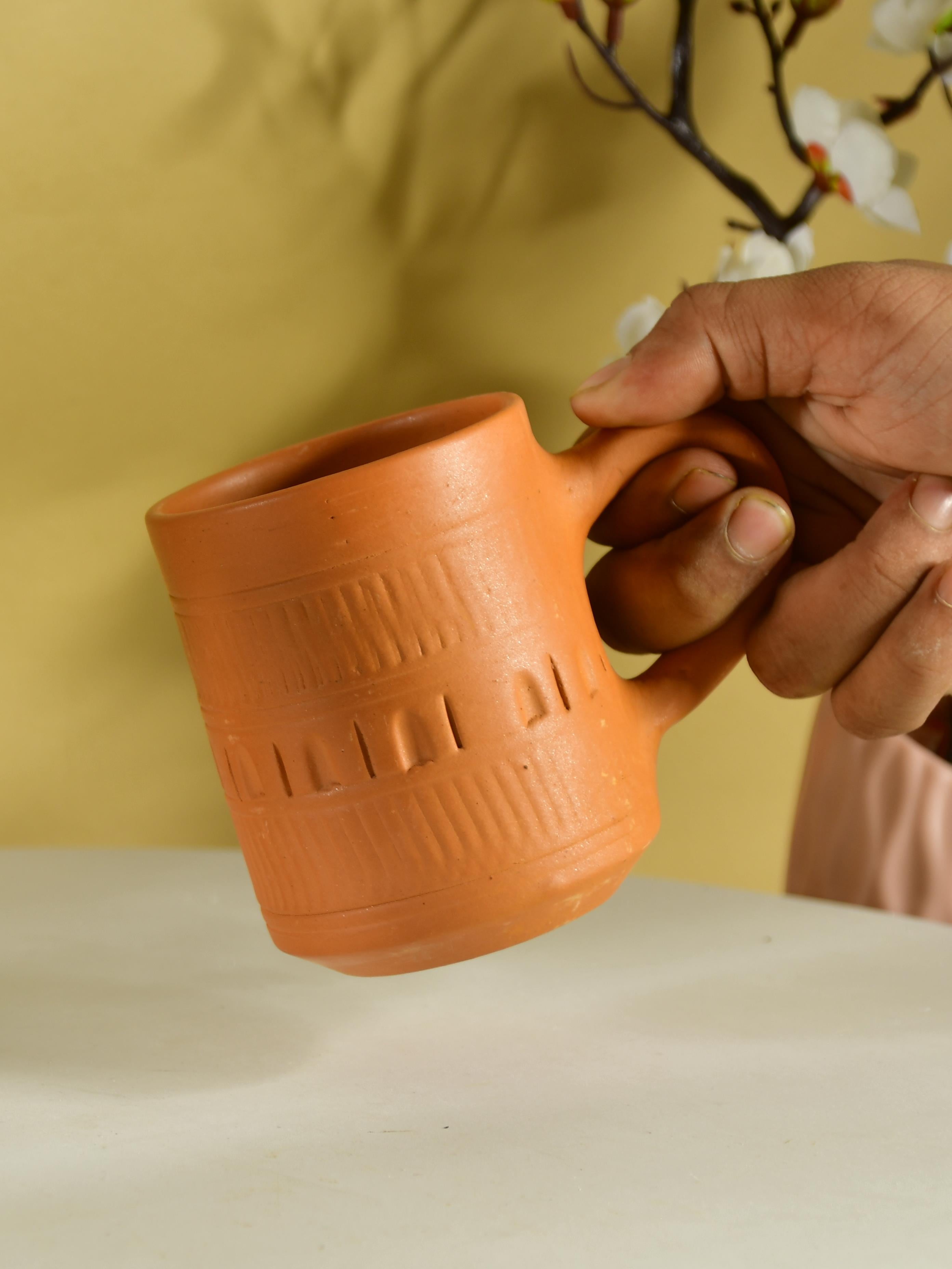 Sowpeace Premium Cylindrical Unglazed Terracotta Mugs