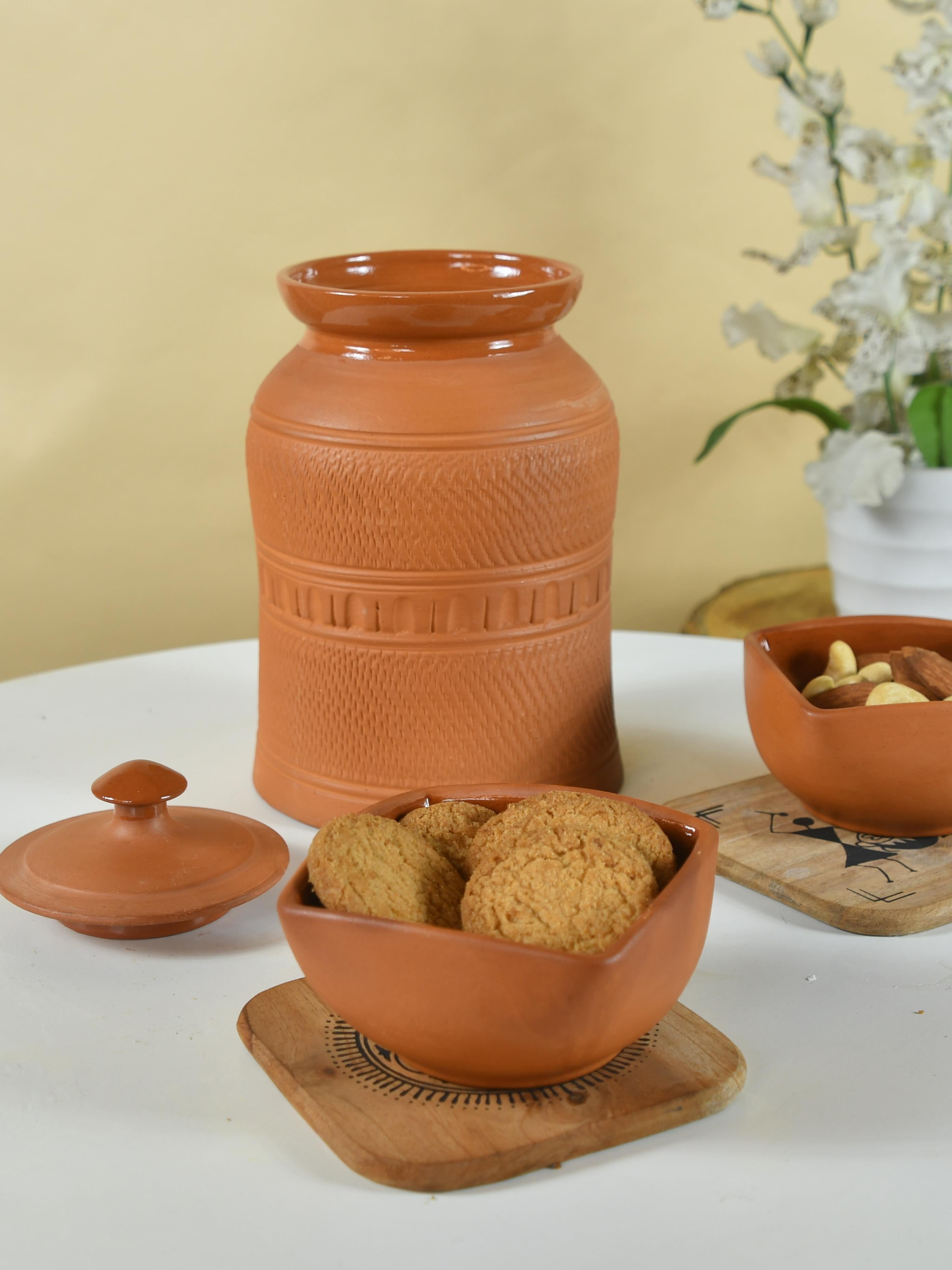 Sowpeace Premium Large Terracotta Storage Jar with Lid