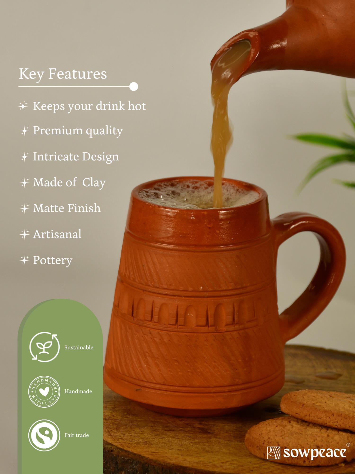 Sowpeace Traditional Terracotta Coffee mugs