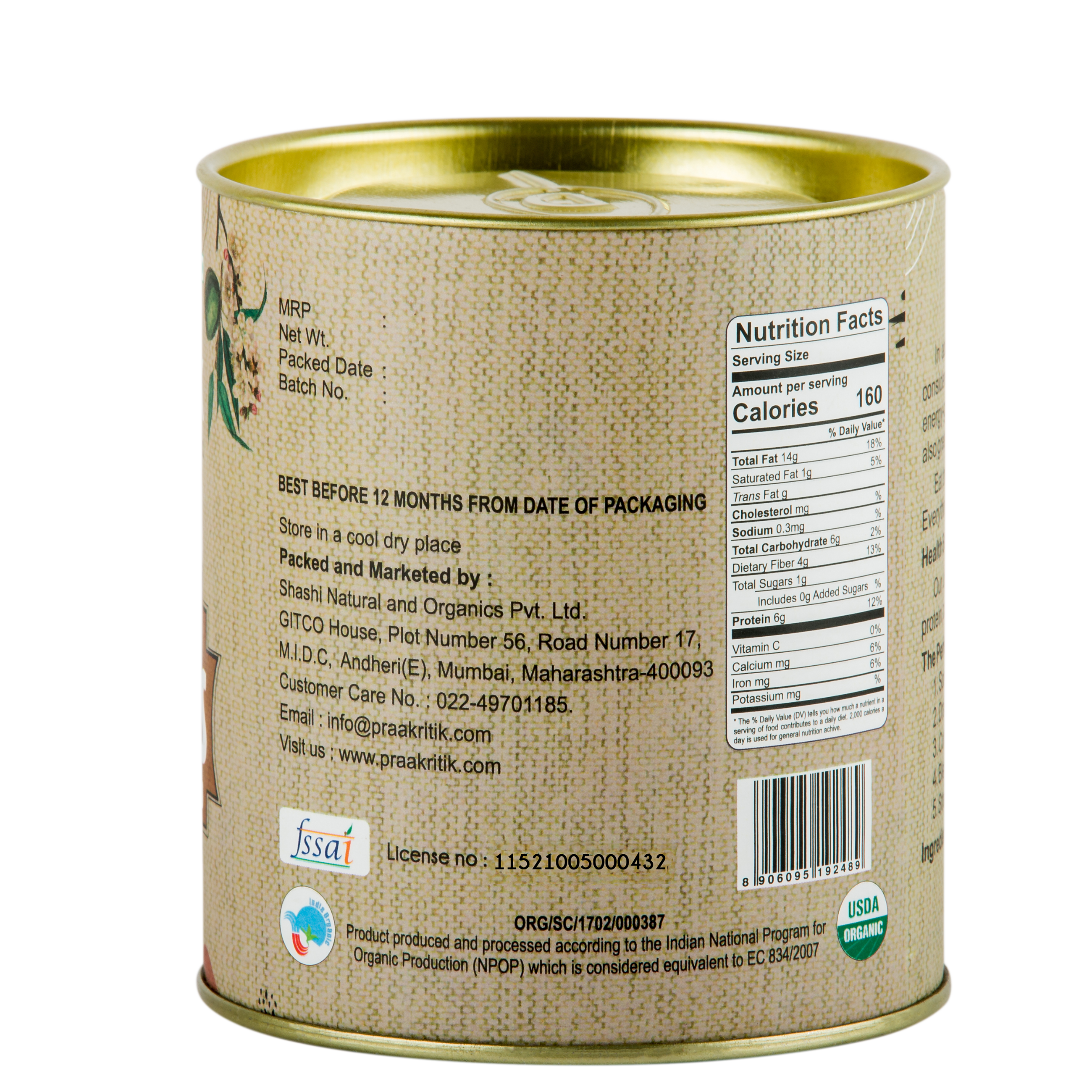 Praakritik Organic Almonds California 200g