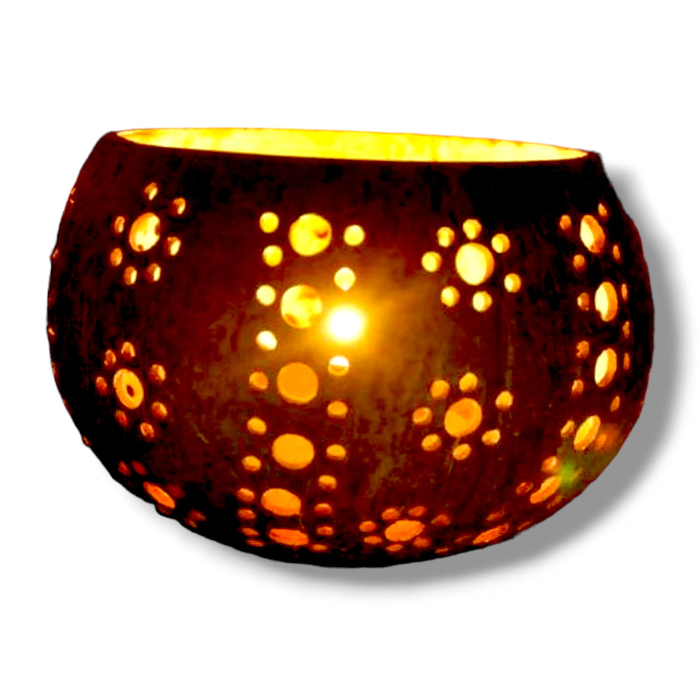 Comorin Coconuts Tropical Oasis: Handcrafted Tea Light Candle Holder