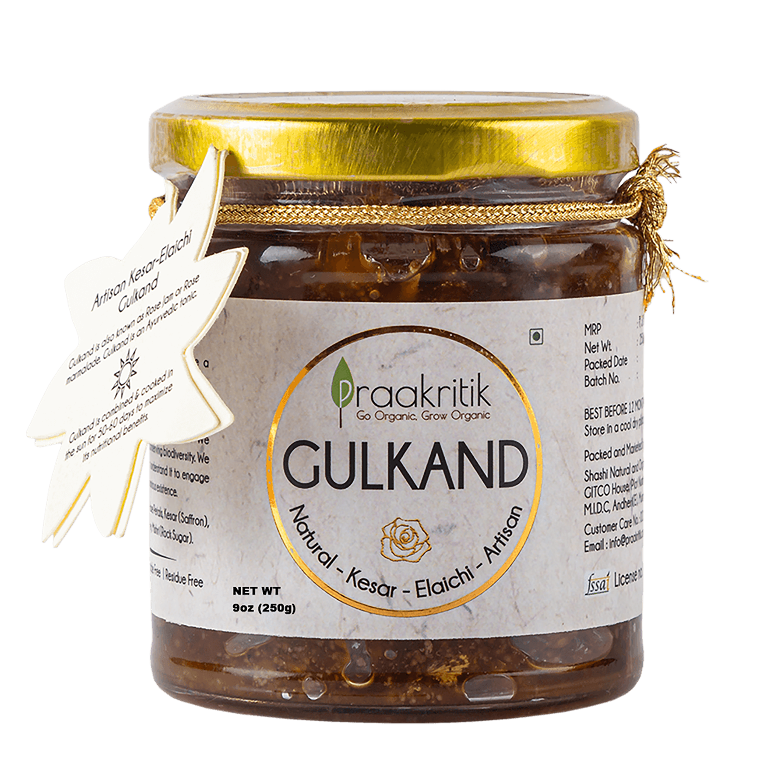 Praakritik Natural Kesar Elaichi Artisan Gulkand 250g