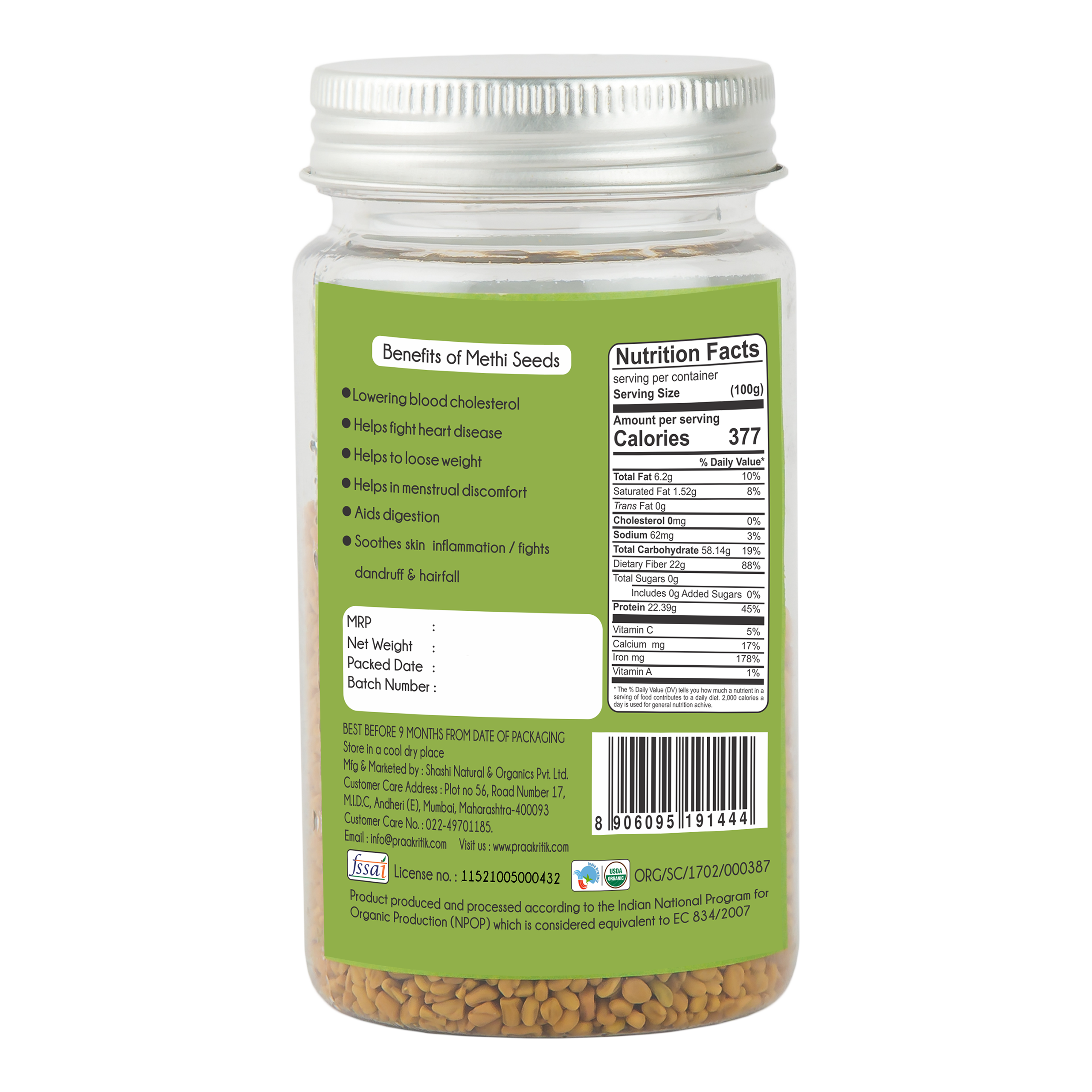 Praakritik Organic Methi Seed 100g