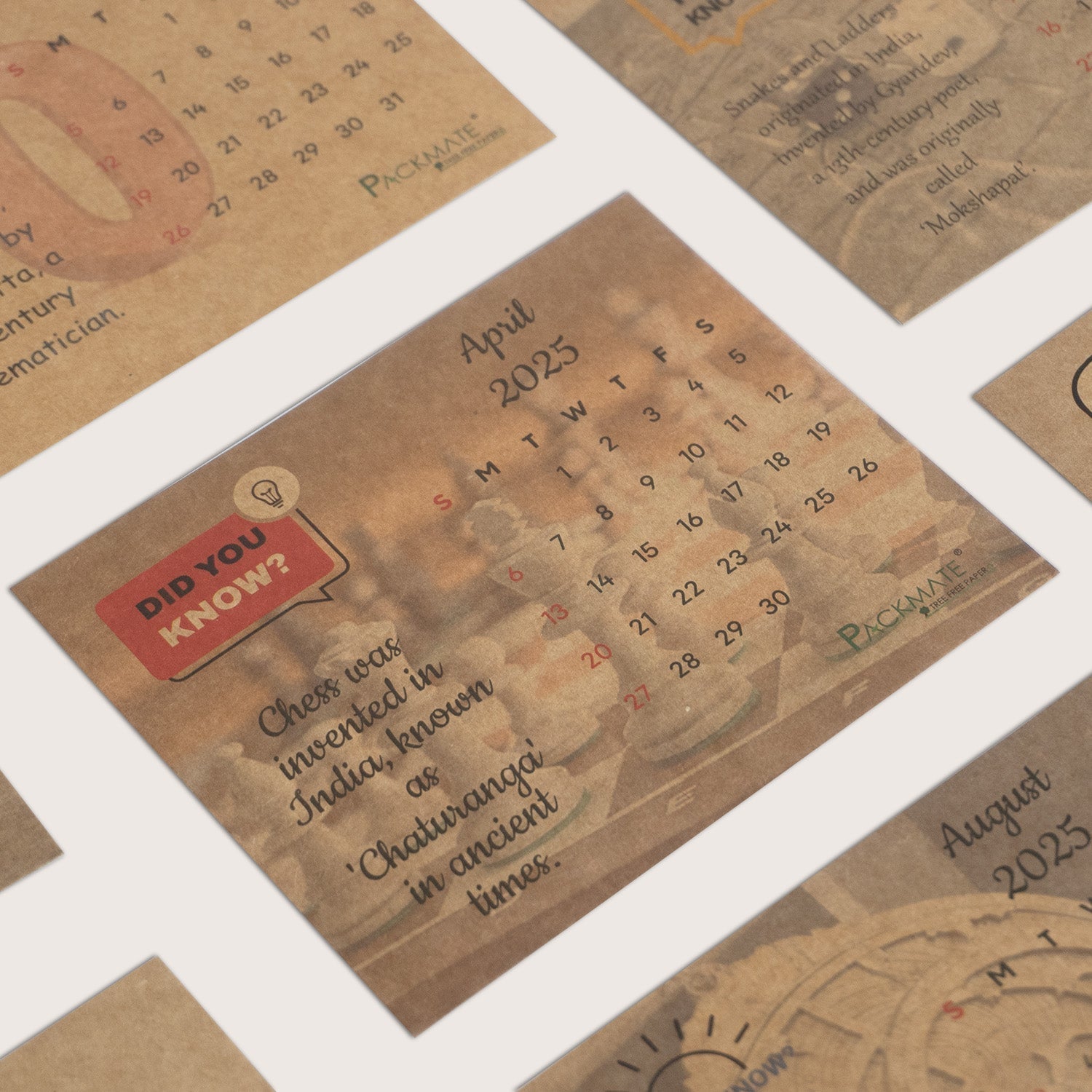 PackMate | 2025 Calender | Made of 100% Recycled Paper (Pack of 2)