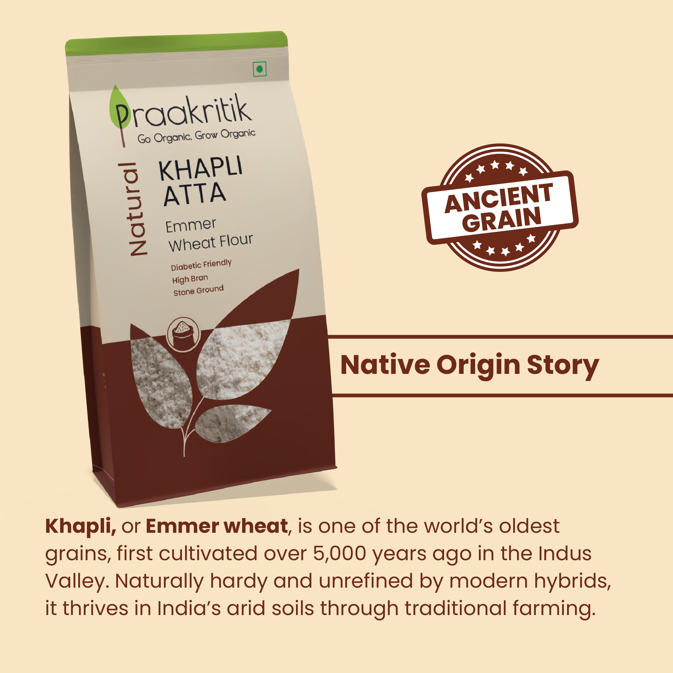Praakritik Natural Khapli Wheat Atta