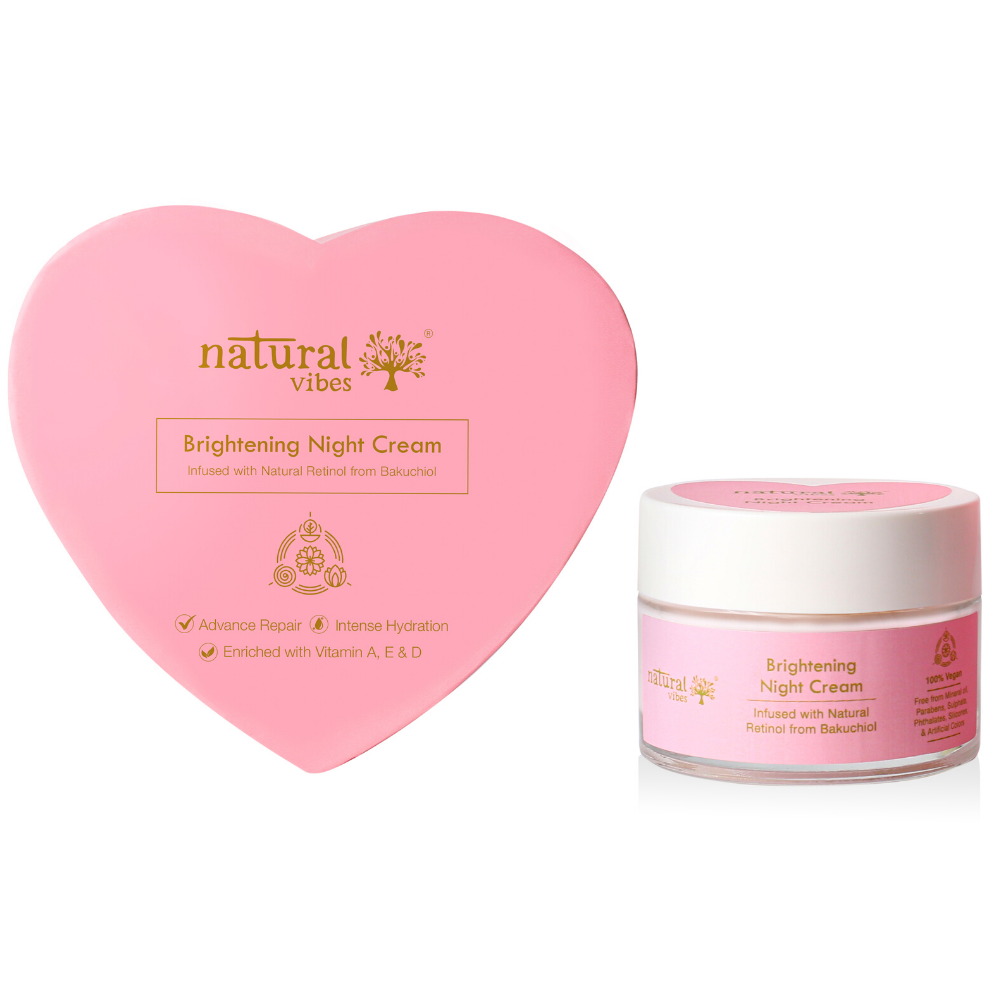 Natural Vibes Glow & Brightening Night Cream - Advance Repair & Hydration with Natural Retinol