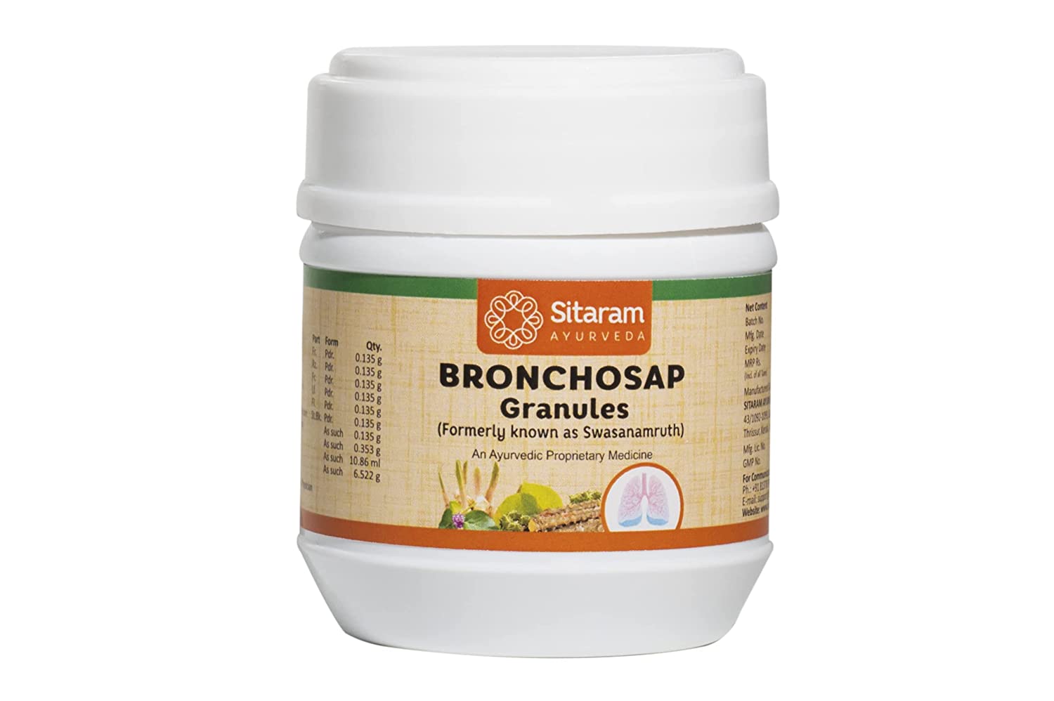 Sitaram Ayurveda Bronchosap Granules 100Gm - pack of 2 (Prescription Medication)