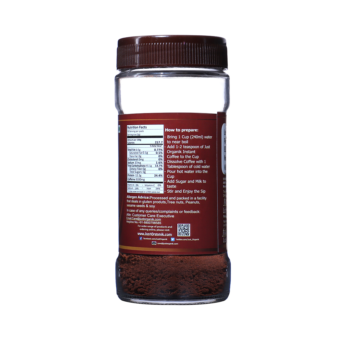 Just Organik Organic Instant Coffee 100g