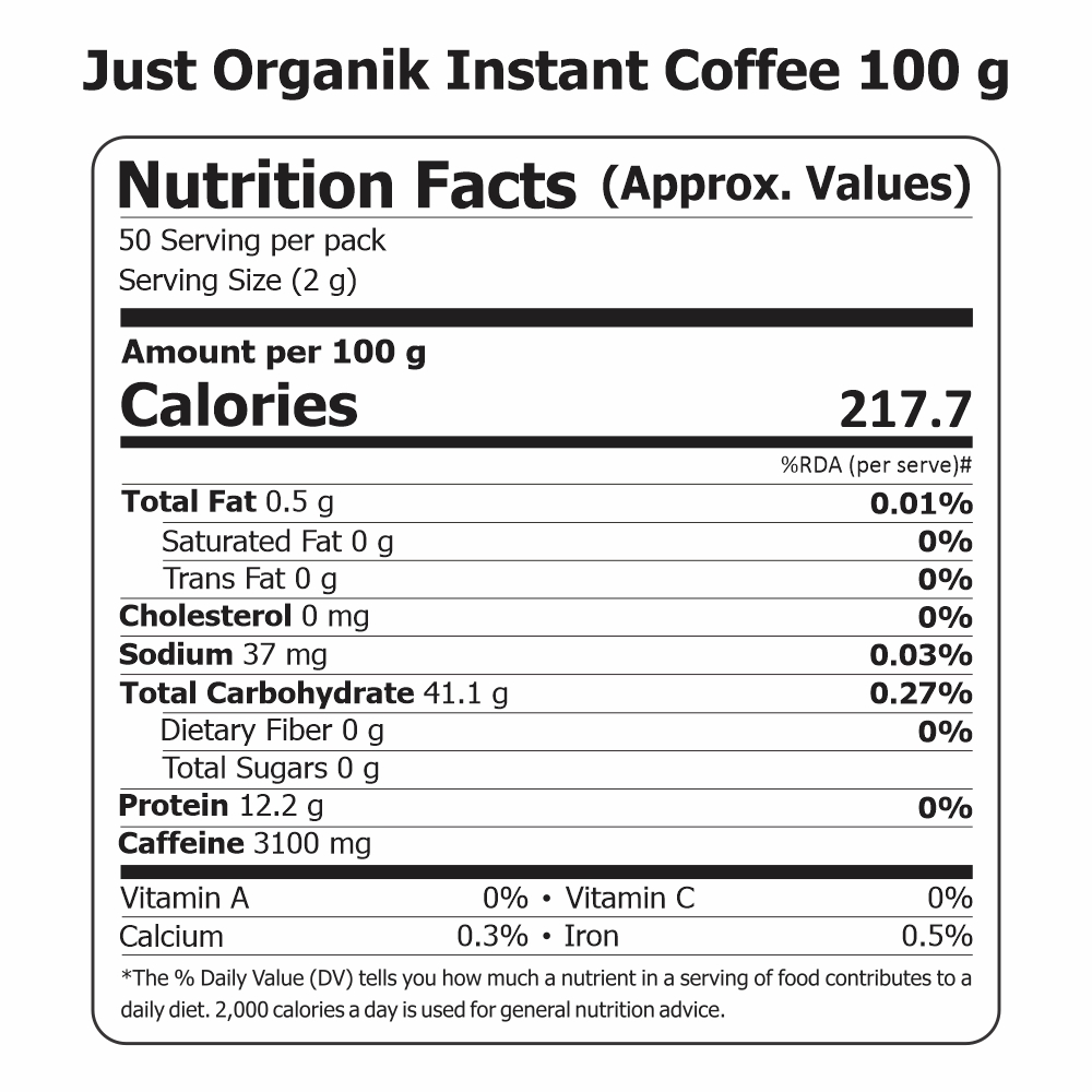 Just Organik Organic Instant Coffee 100g