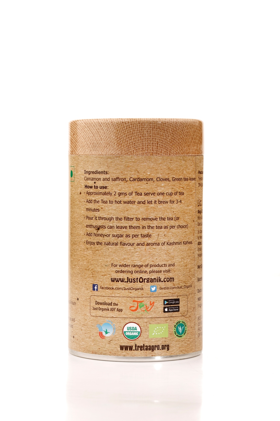 Just Organik Organic Kashmiri Kahwa Tea 75g