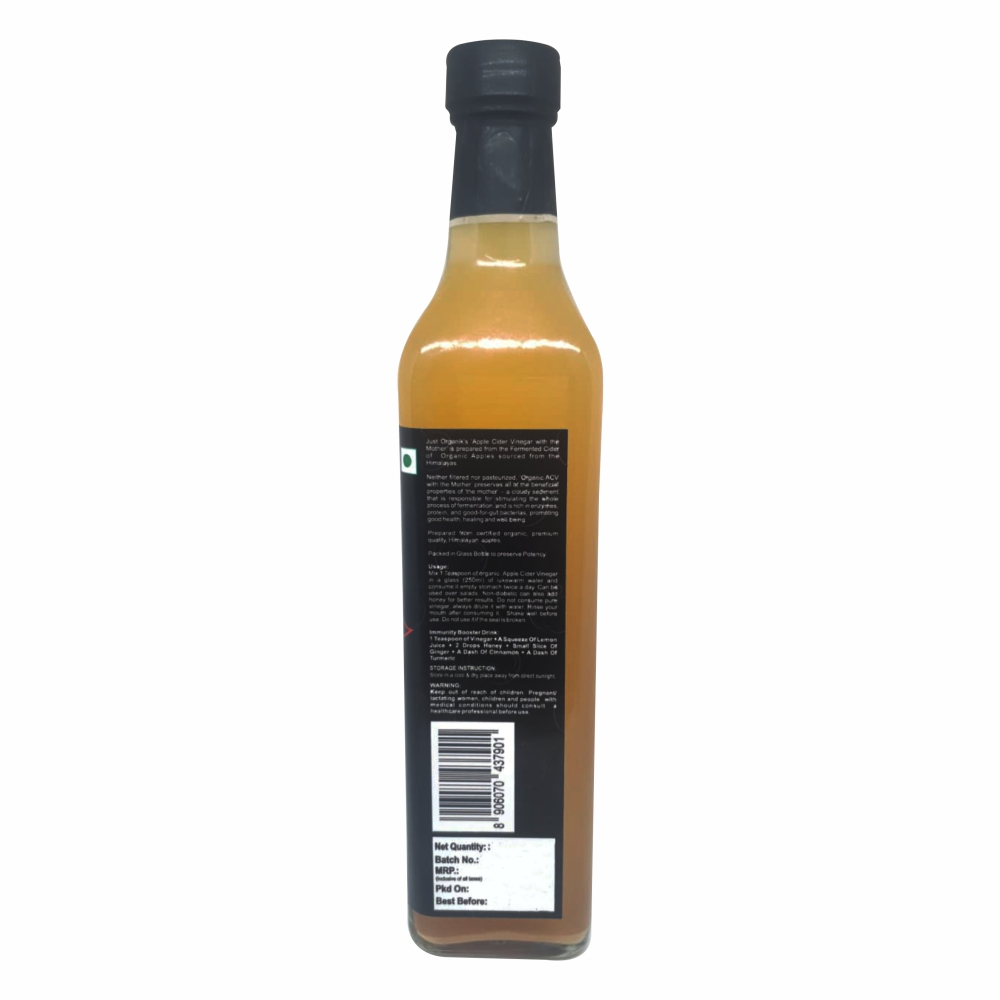 Just Organik Organic Apple Cider Vinegar with Mother 500 ml