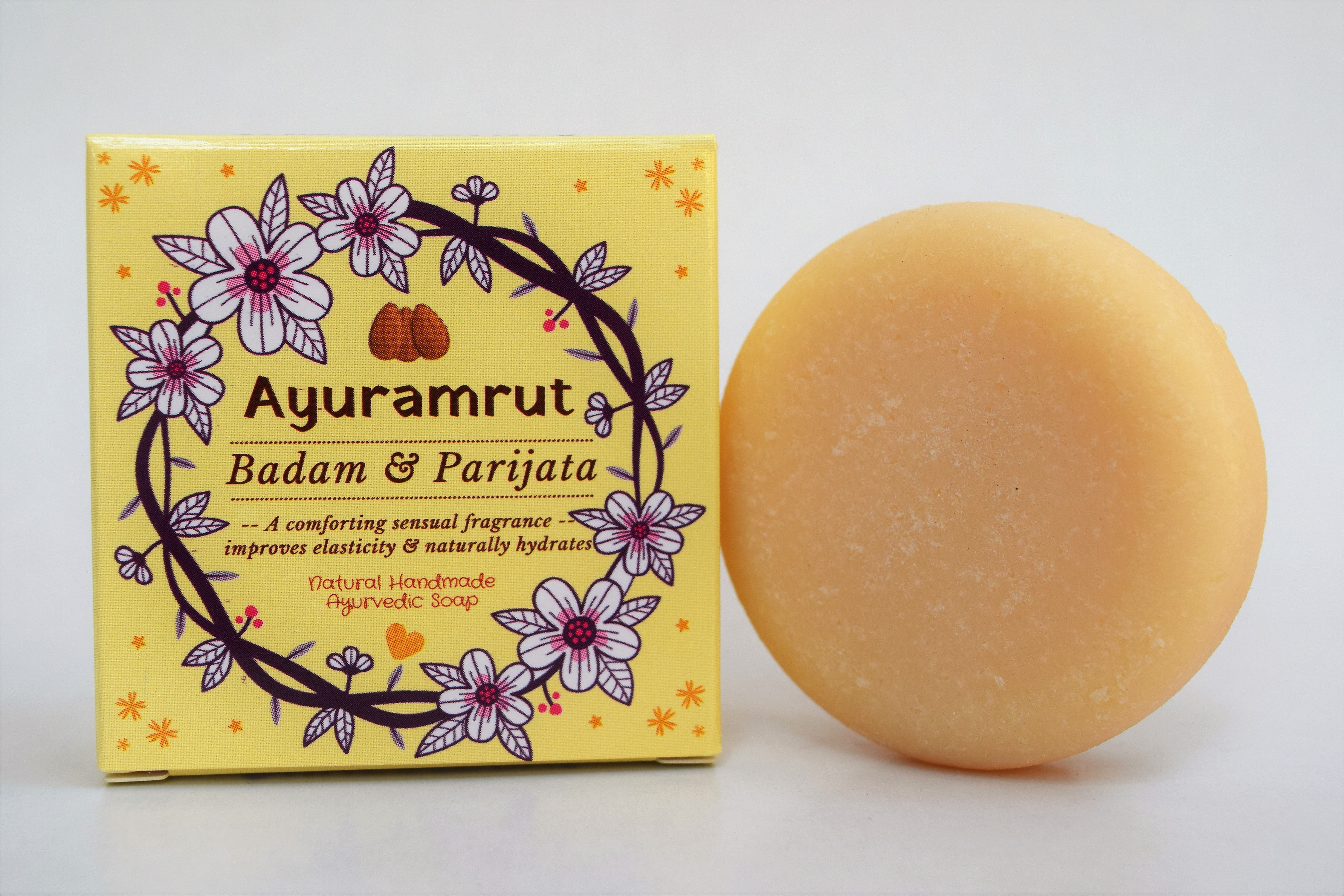Ayuramrut Badam and Parijata Natural Handmade Ayurvedic Soap (Pack of 4)