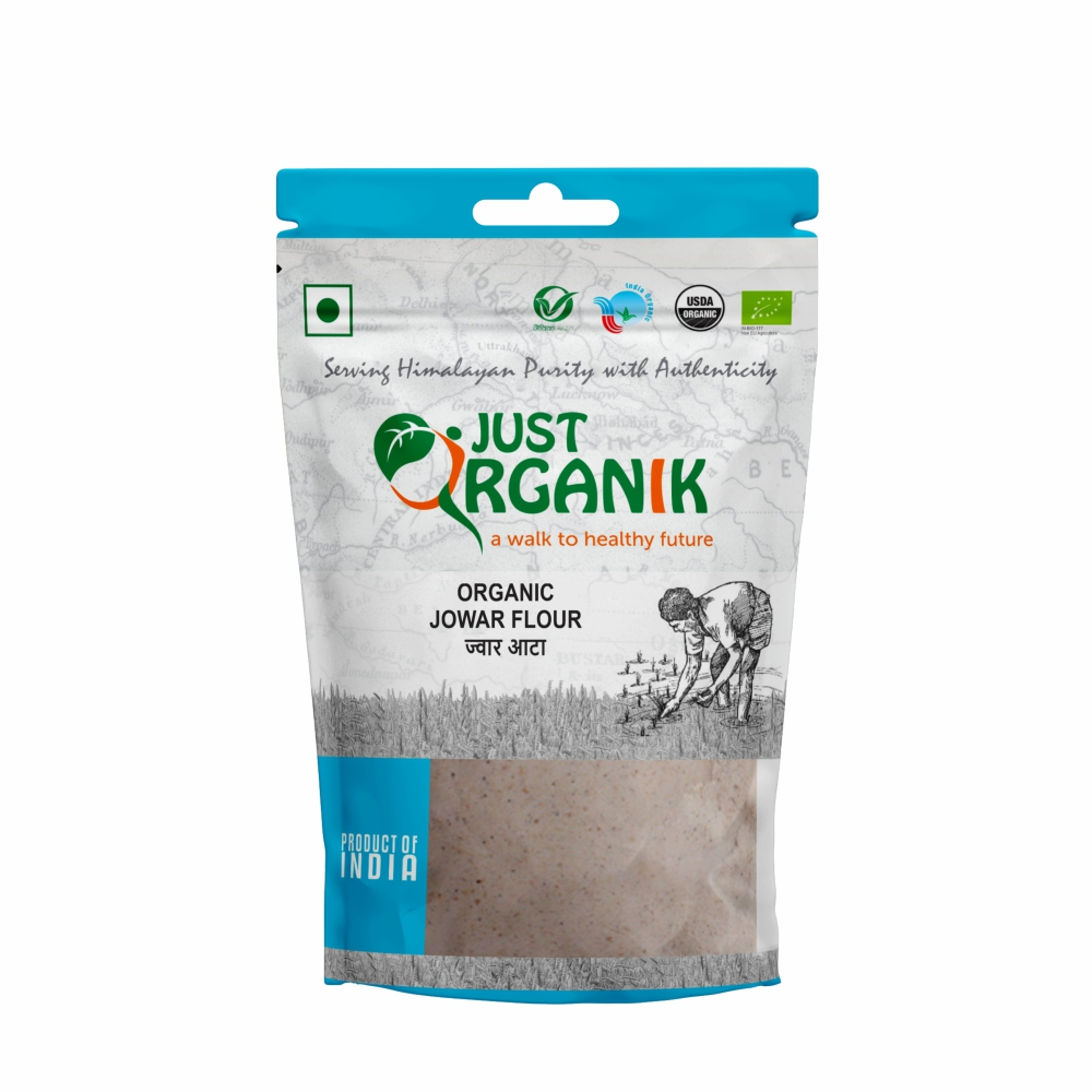 Just Organik Organic Jowar Flour 1.5kg(pack of 3, 3x500g)