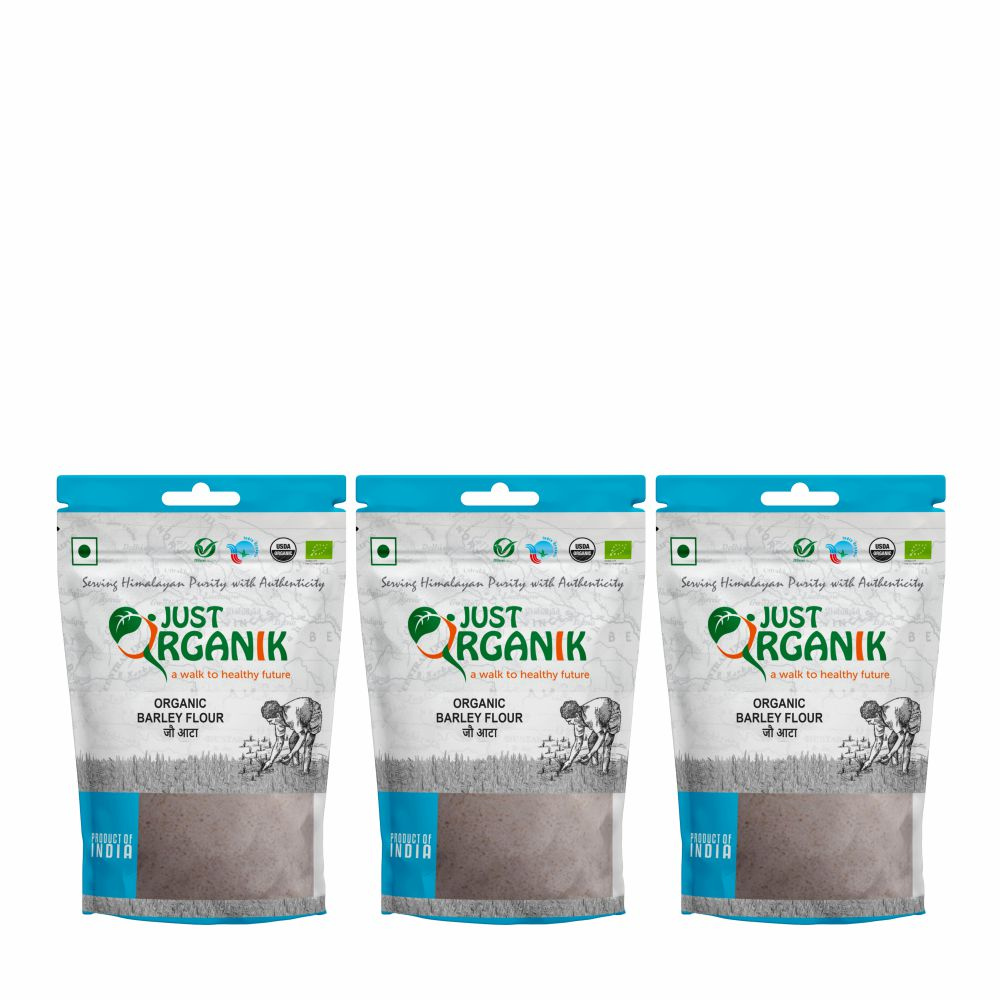 Just Organik Organic Barley Flour 1.5kg(pack of 3, 3x500g)