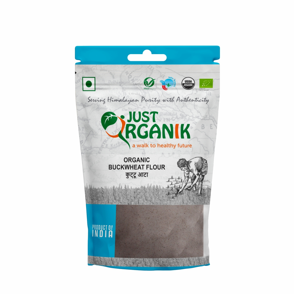 Just Organik Organic Buckwheat Flour/ Kuttu aata 1 kg (pack of 2, 2x1kg)