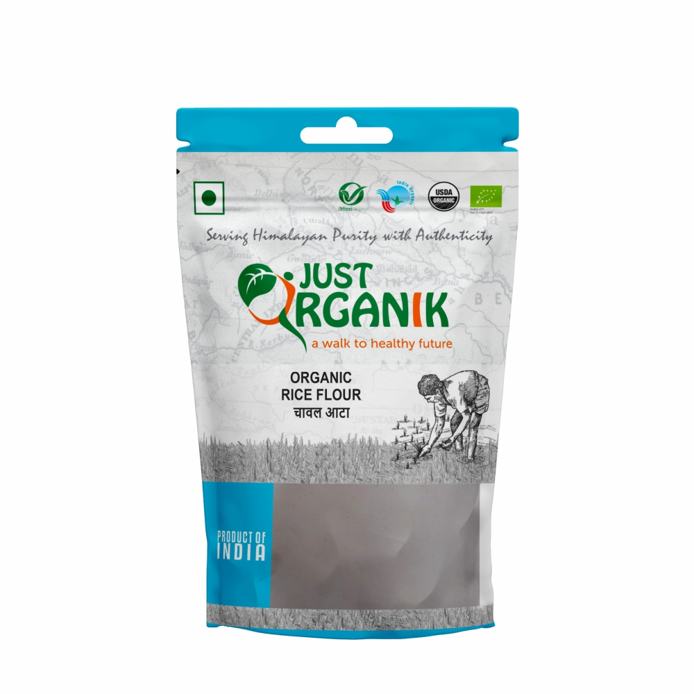 Just Organik Organic Rice Flour 2kg (pack of 4, 4x500g)