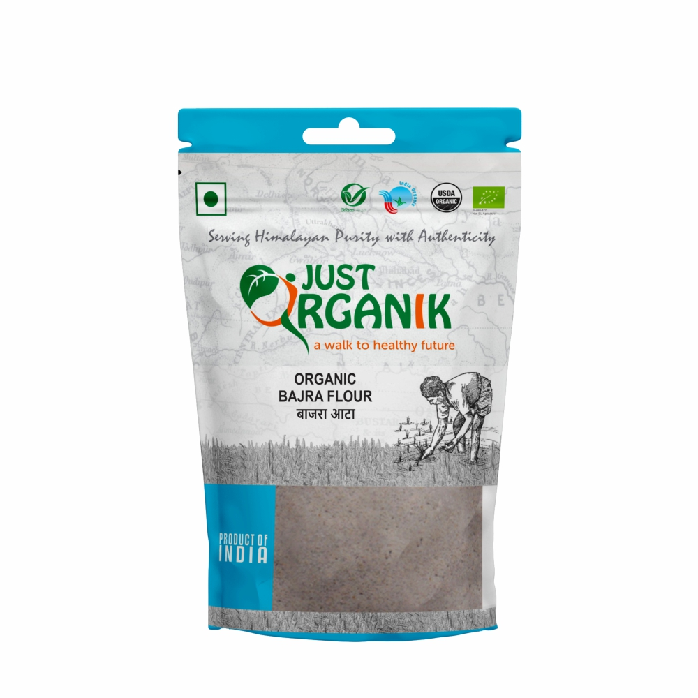 Just Organik Organic Pearl Millet/Bajra Flour 1.5kg(pack of 3, 3x500g)