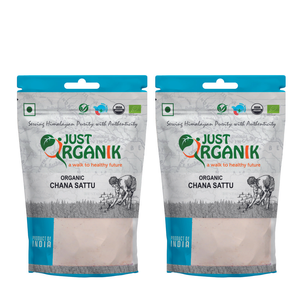 Just Organik Organic Chana Sattu 1kg (pack of 2, 2x500g)