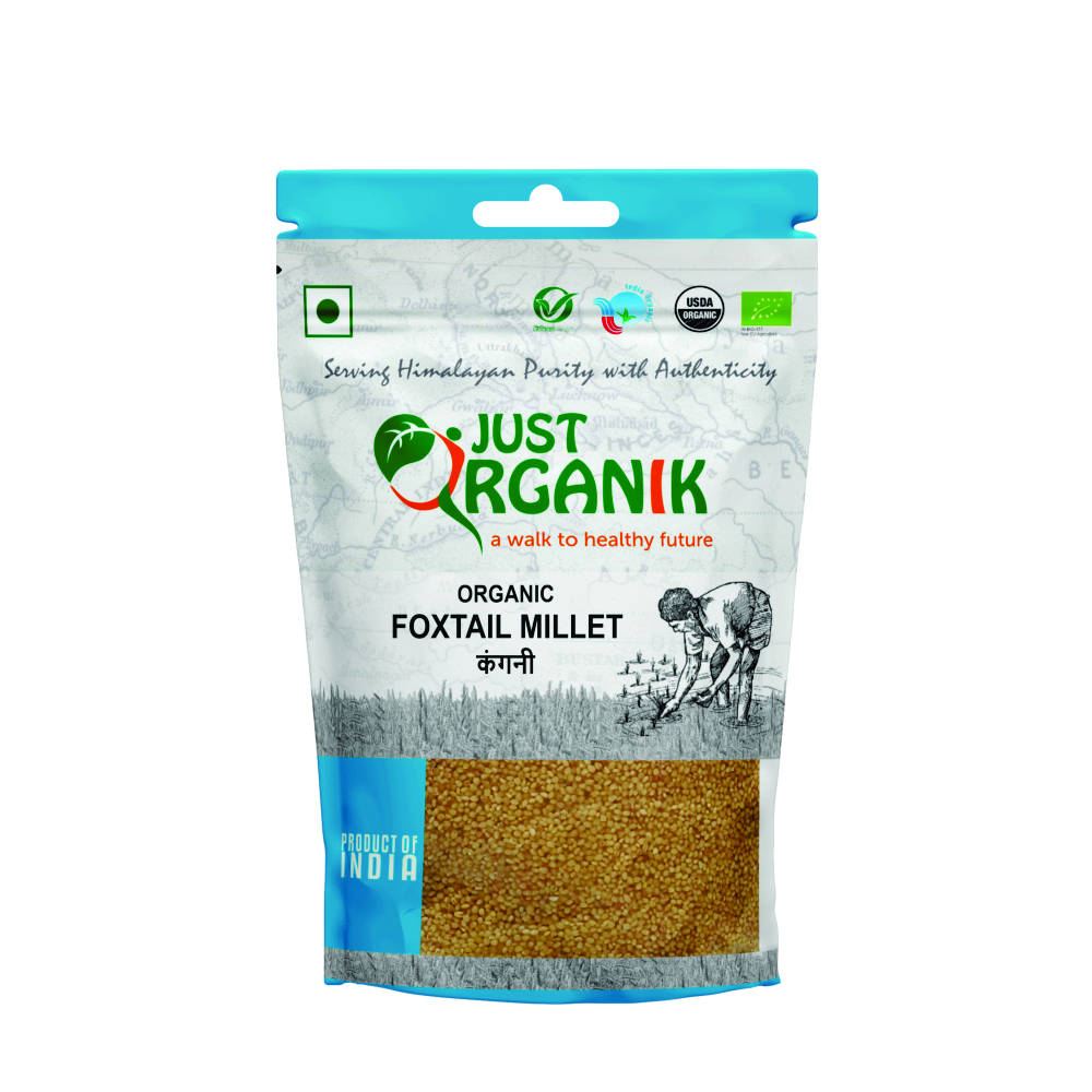 Just Organik Organic Foxtail Millet/Kangni 1kg (pack of 2, 2x500g)
