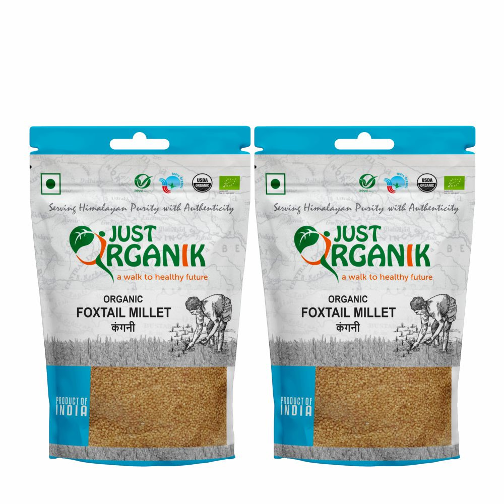 Just Organik Organic Foxtail Millet/Kangni 1kg (pack of 2, 2x500g)