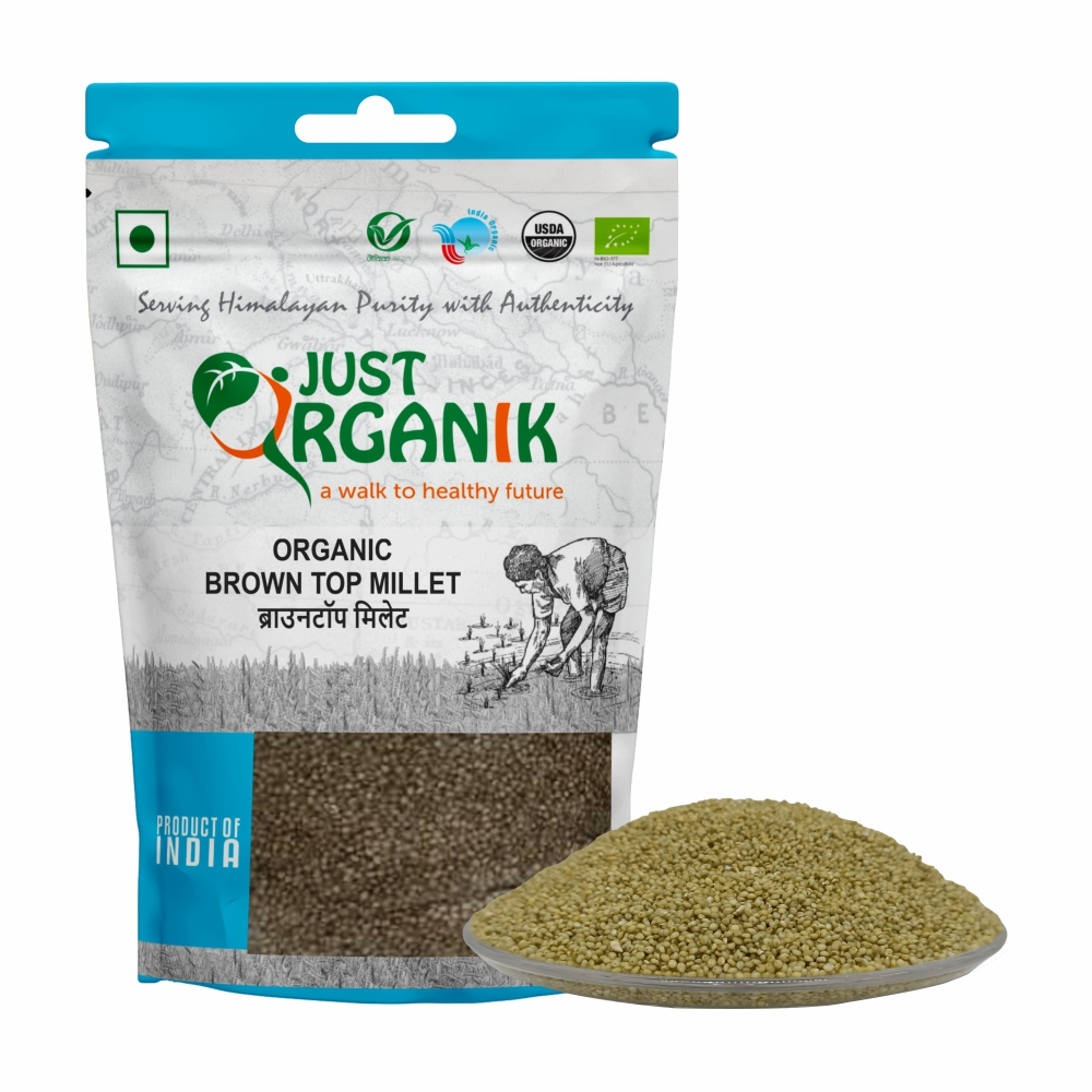 Just Organik Organic Brown Top Millet 1kg (pack of 2, 2x500g)