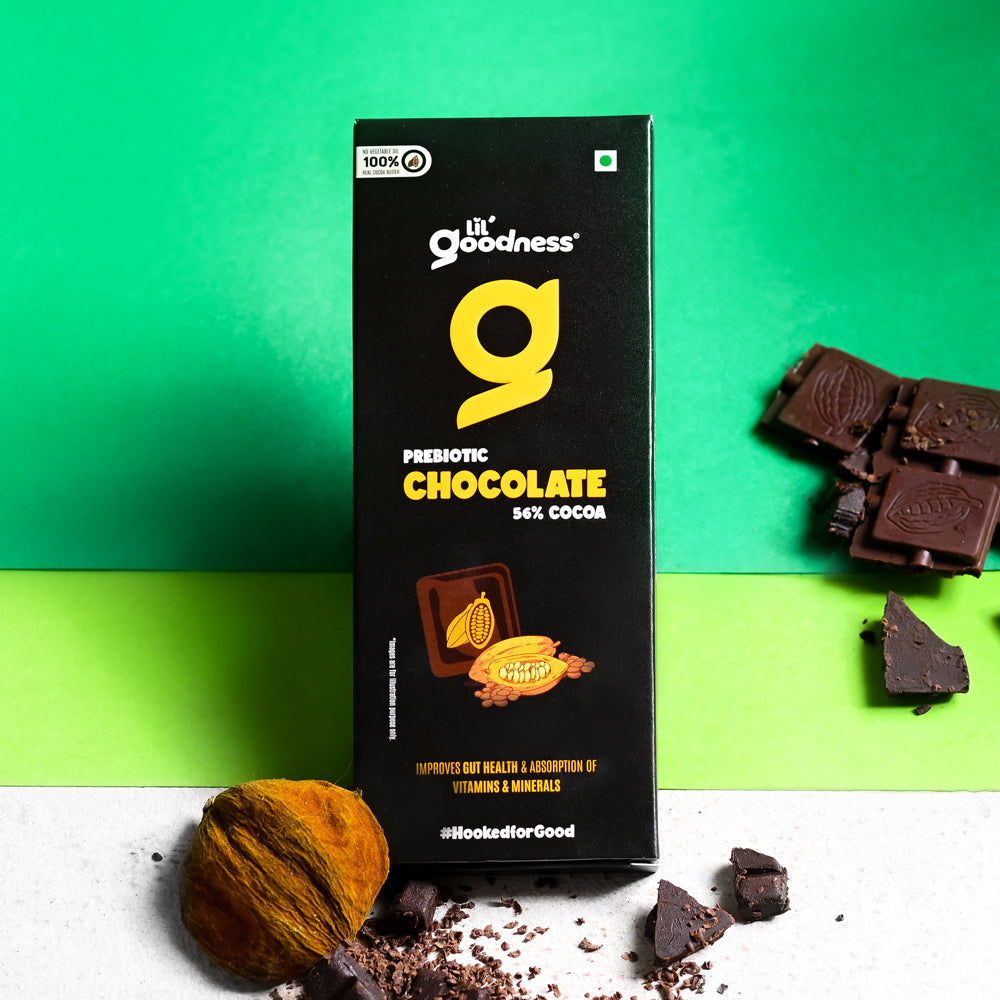 Lil'Goodness Prebiotic Dark Chocolate- 35g Pack of 8