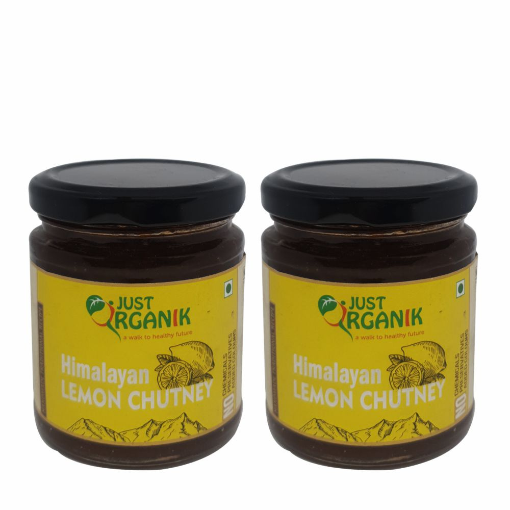 Just Organik Lemon Chutney 500G (pack of 2, 2x250g)