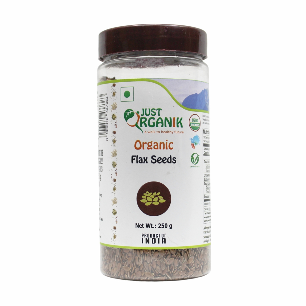 Just Organik Organic Flax Seeds 500g (Pack of 2, 2x250g)