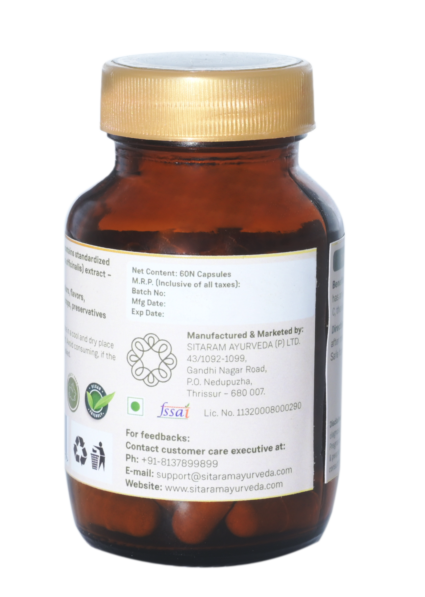Sitaram Ayurveda Amla Capsule 60Nos (Prescription Medication)