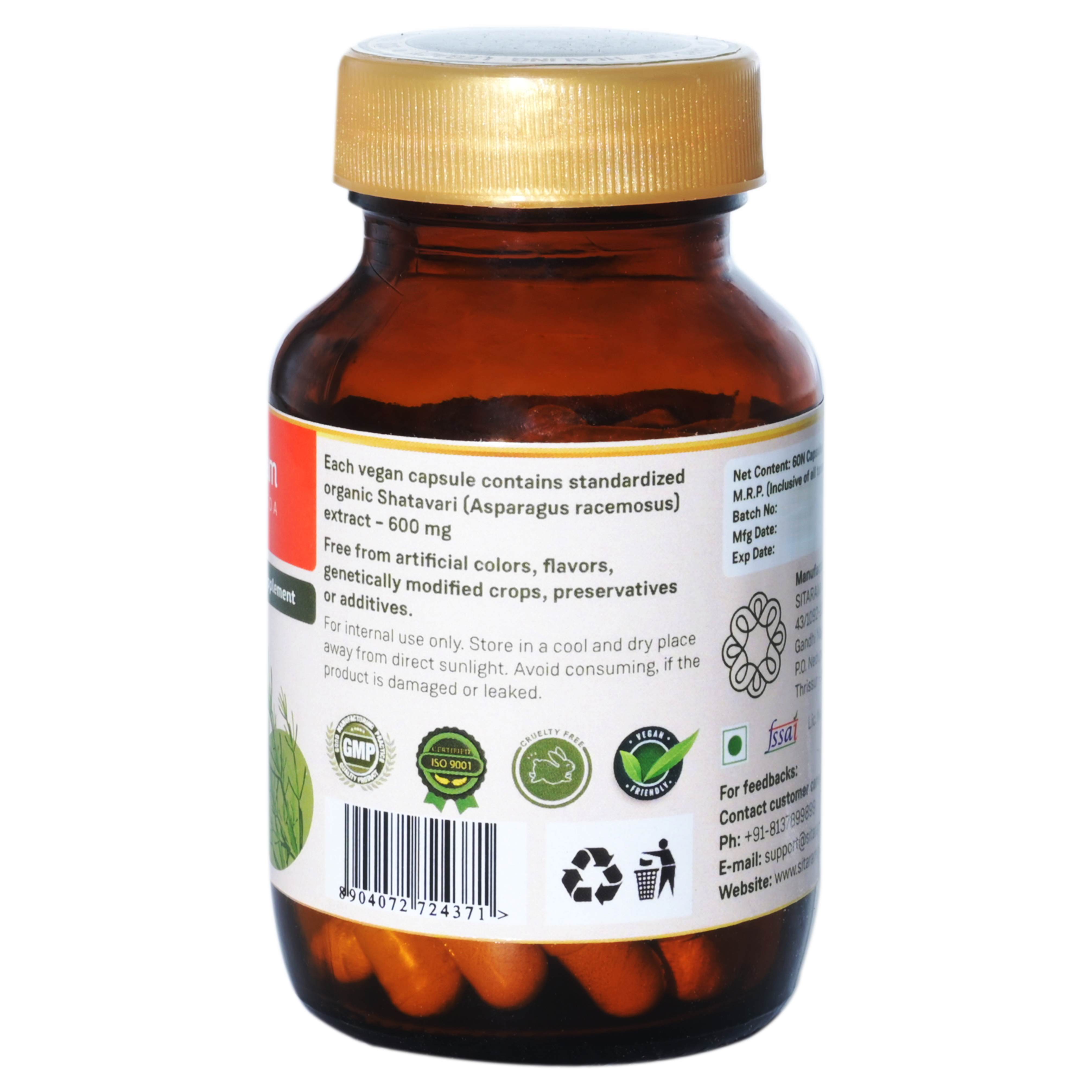 Sitaram Ayurveda Shatavari Capsule 60Nos (Prescription Medication)