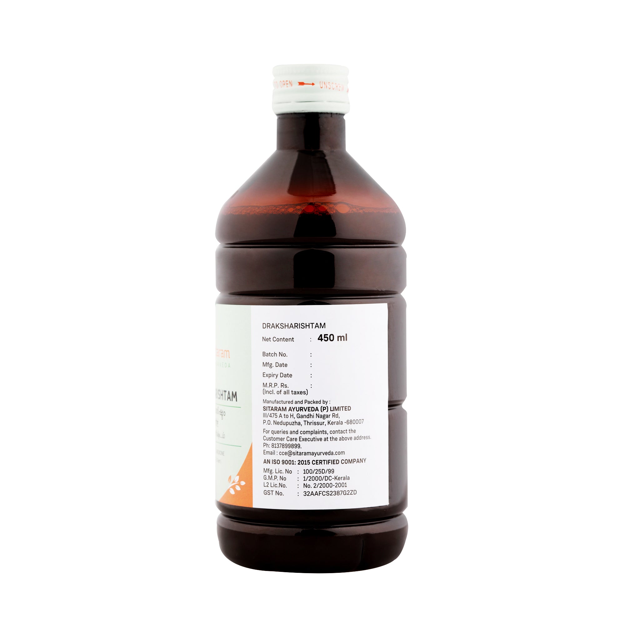 Sitaram Ayurveda Draksharishtam 450 Ml - Pack of 2 (Prescription Medication)