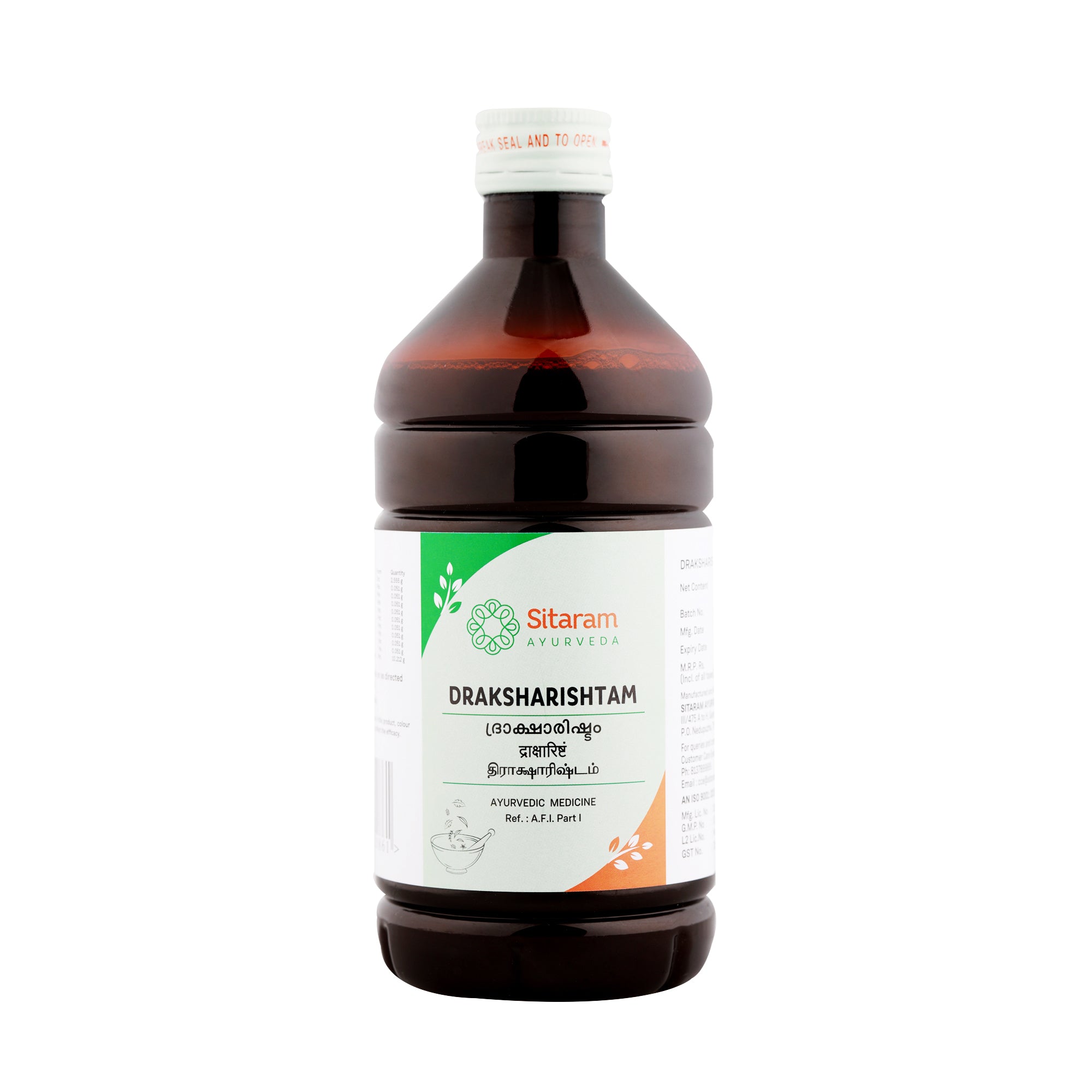 Sitaram Ayurveda Draksharishtam 450 Ml - Pack of 2 (Prescription Medication)