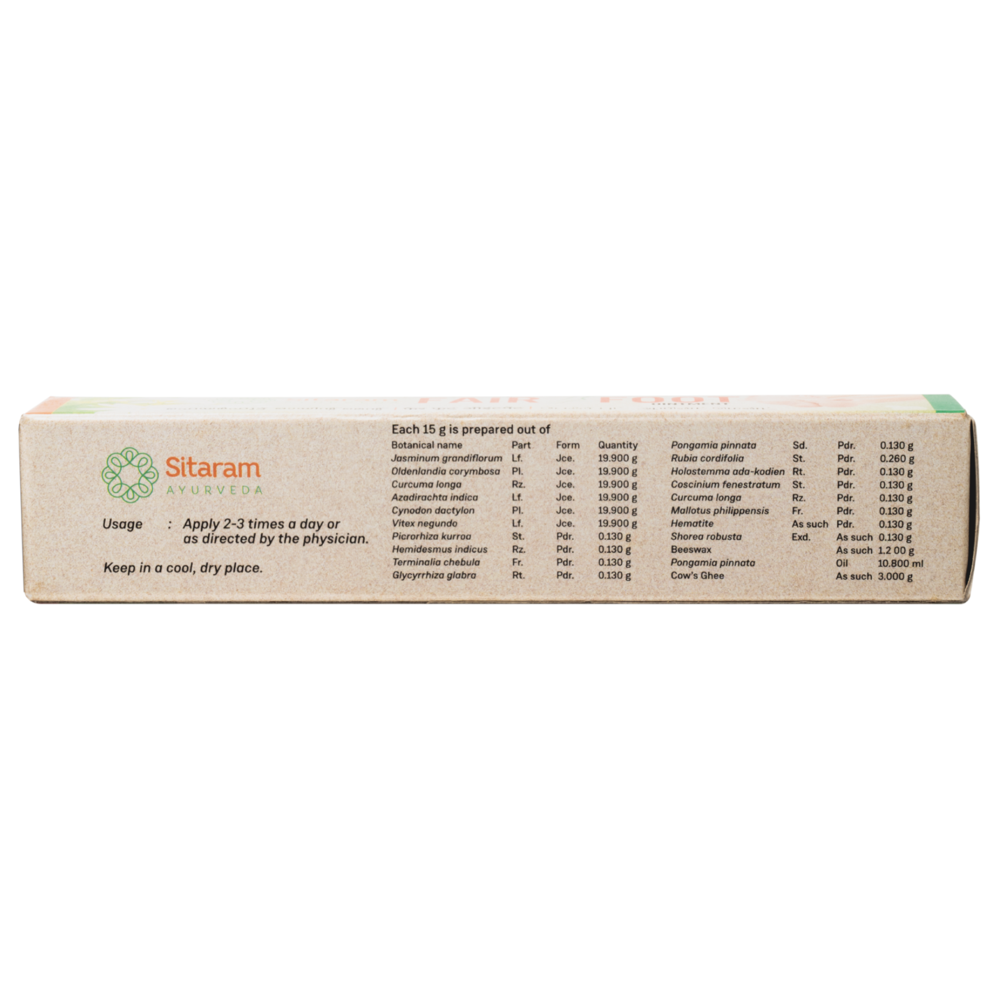 Sitaram Ayurveda Fair Foot Ointment 15Gm - Pack  of 4 (Prescription Medication)