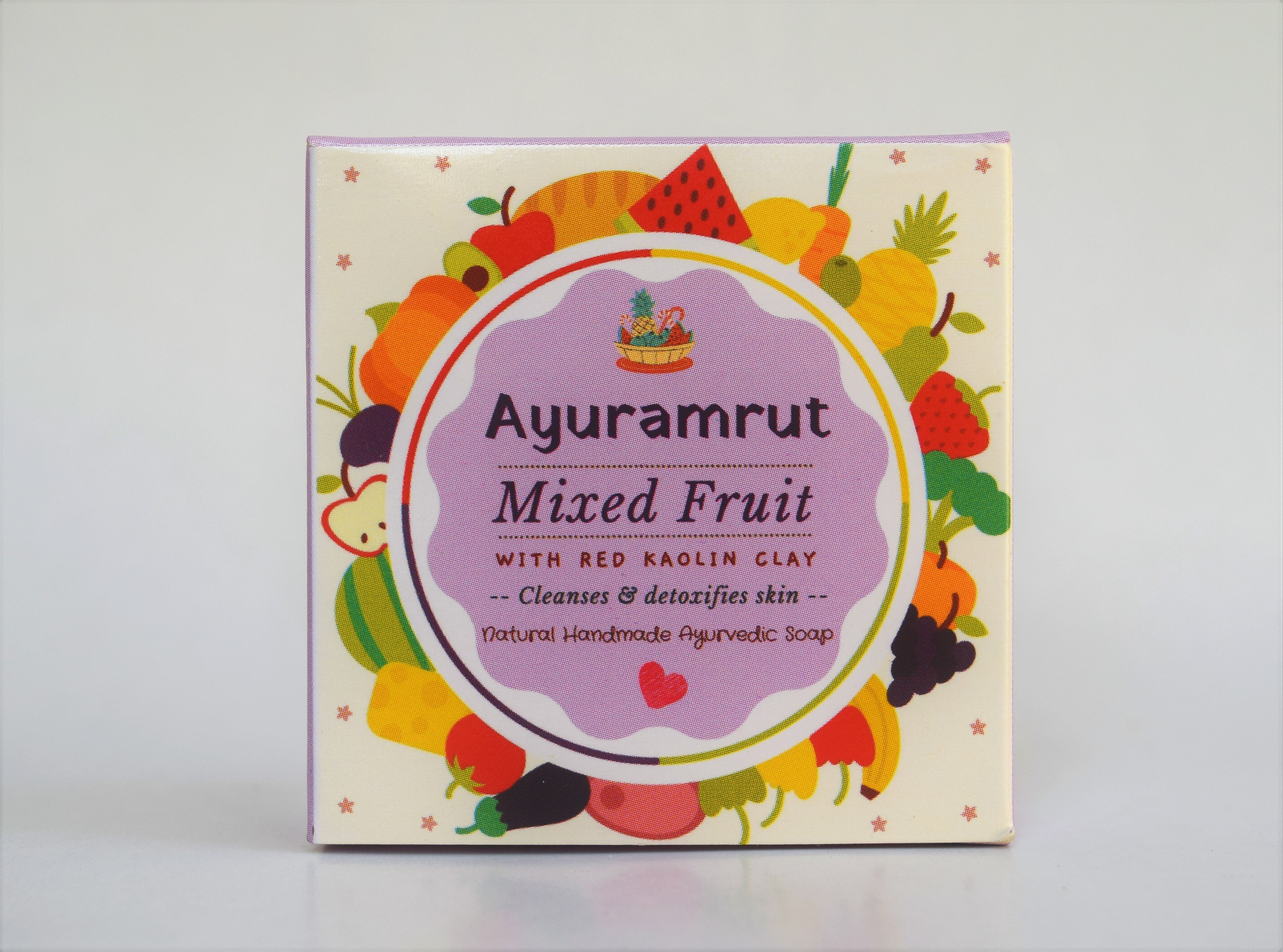 Ayuramrut Mixed Fruit Natural Handmade Ayurvedic Soap (Pack of 4)