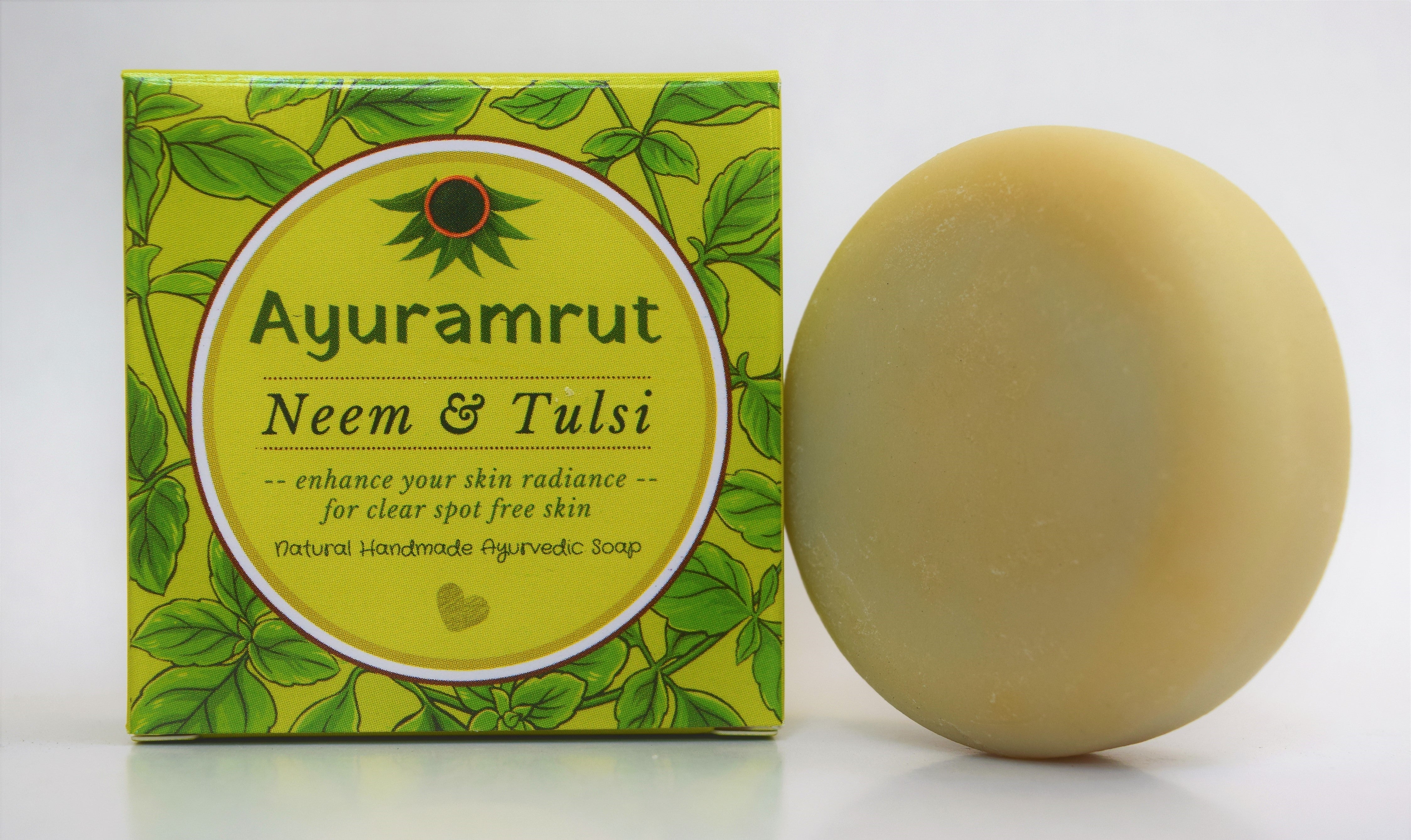 Ayuramrut Neem and Tulsi Natural Handmade Ayurvedic Soap (Pack of 4)
