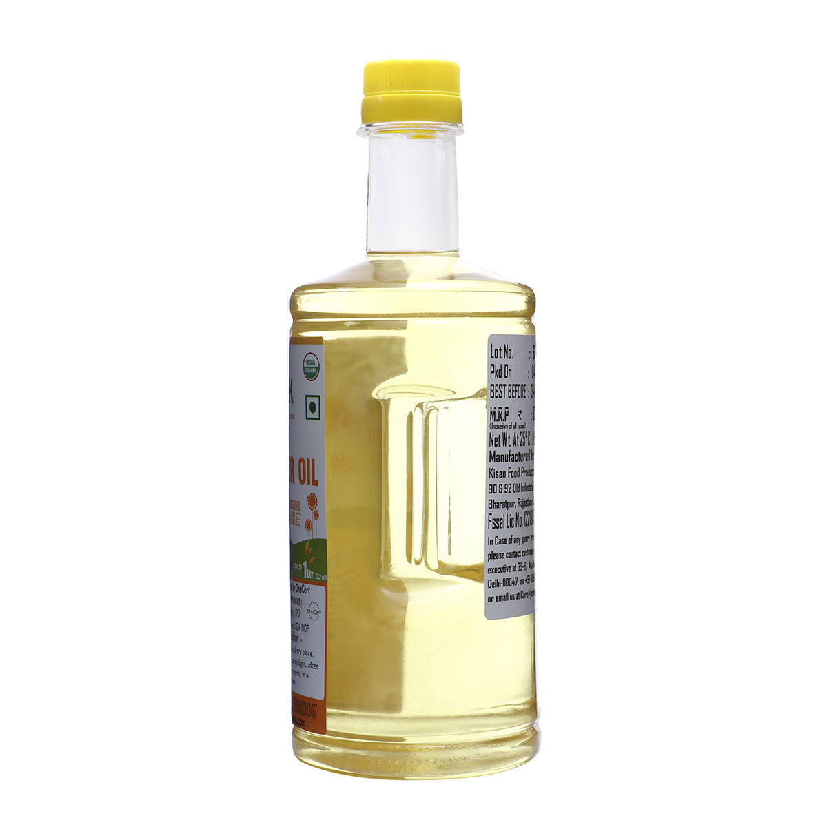 Just Organik Organic Sunflower Oil 1L