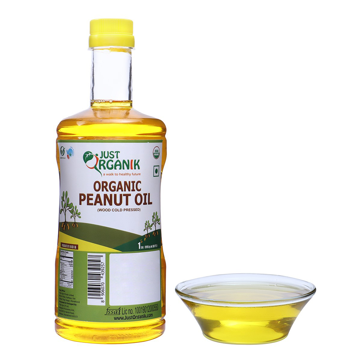 Just Organik Organic Groundnut Oil 1L