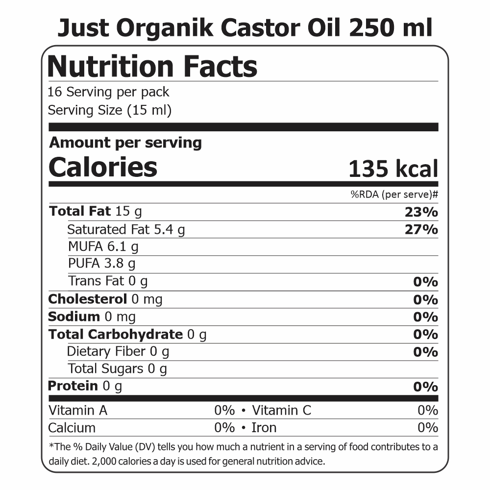 Just Organik Organic Castor Oil 250ml