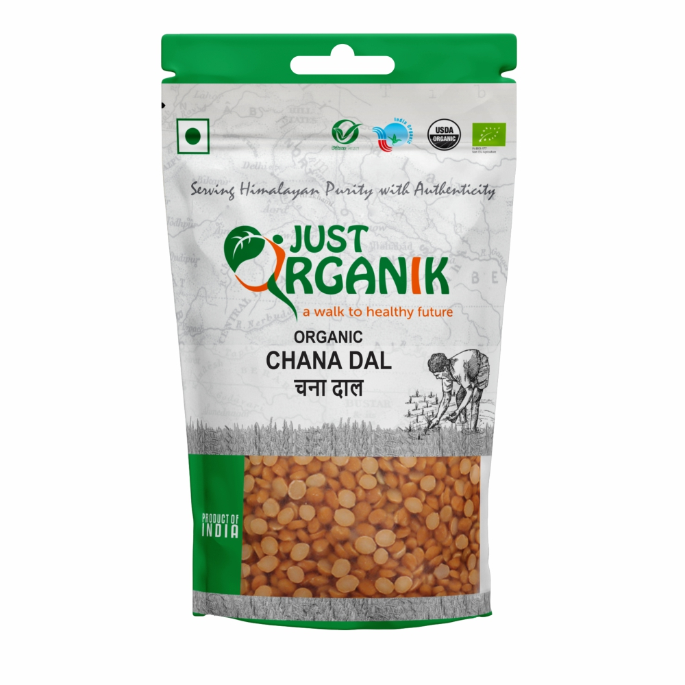 Just Organik Organic Chana Dal 2kg (pack of 2, 2x1 kg)